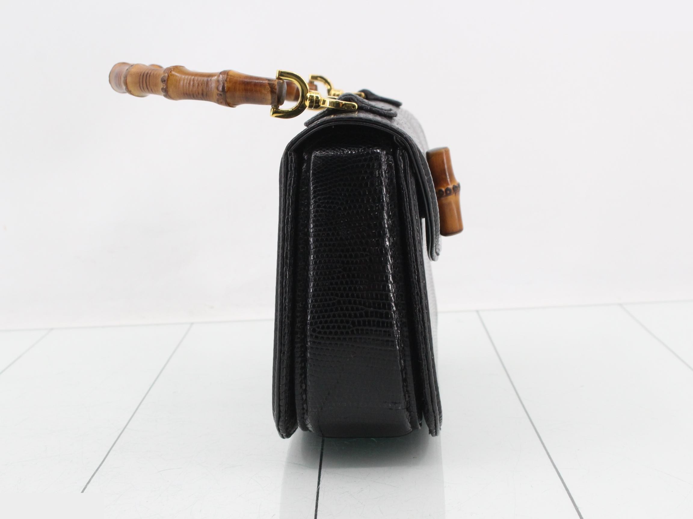 Top handle lizard leather black — view 4
