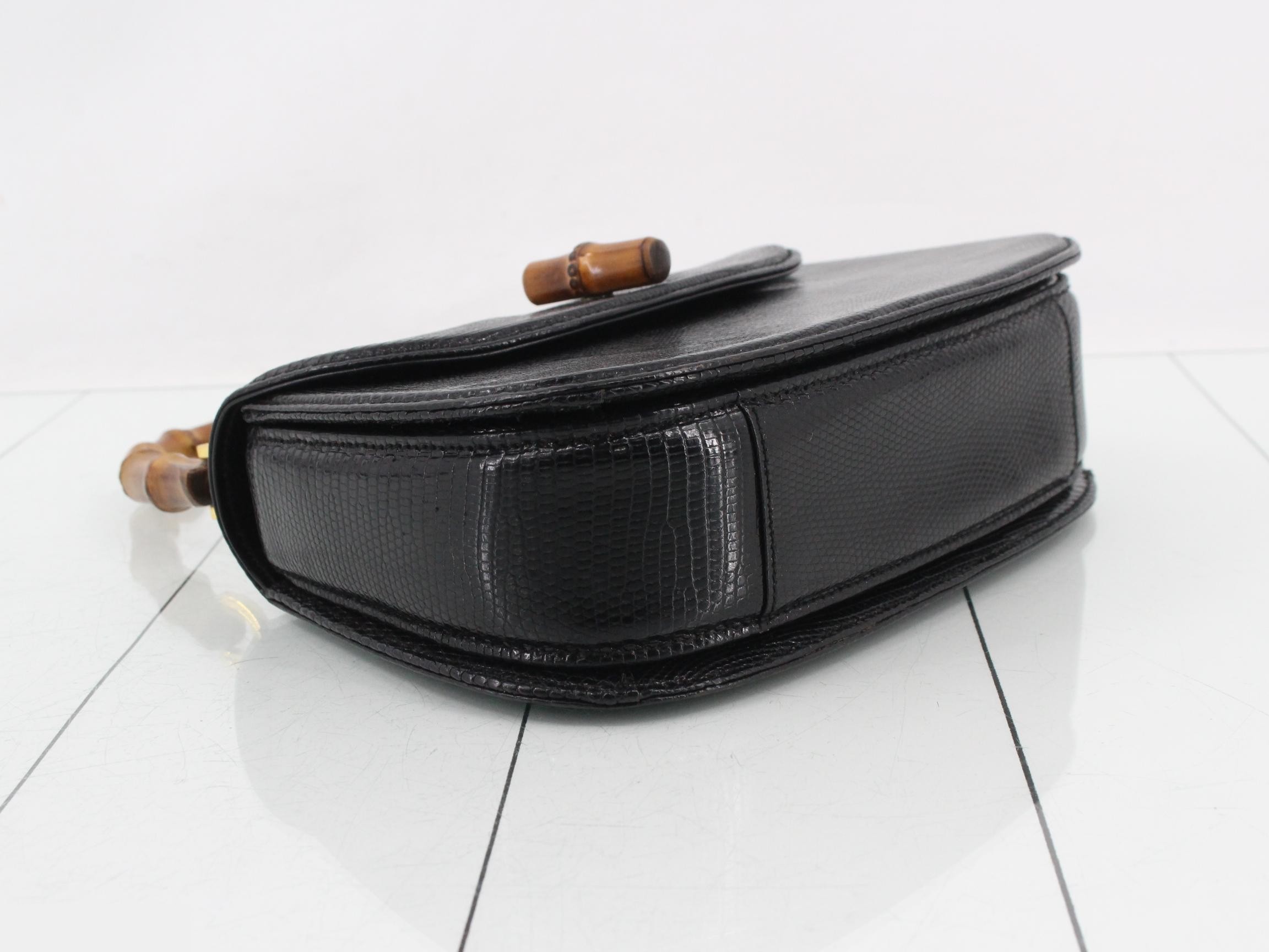Top handle lizard leather black — view 5