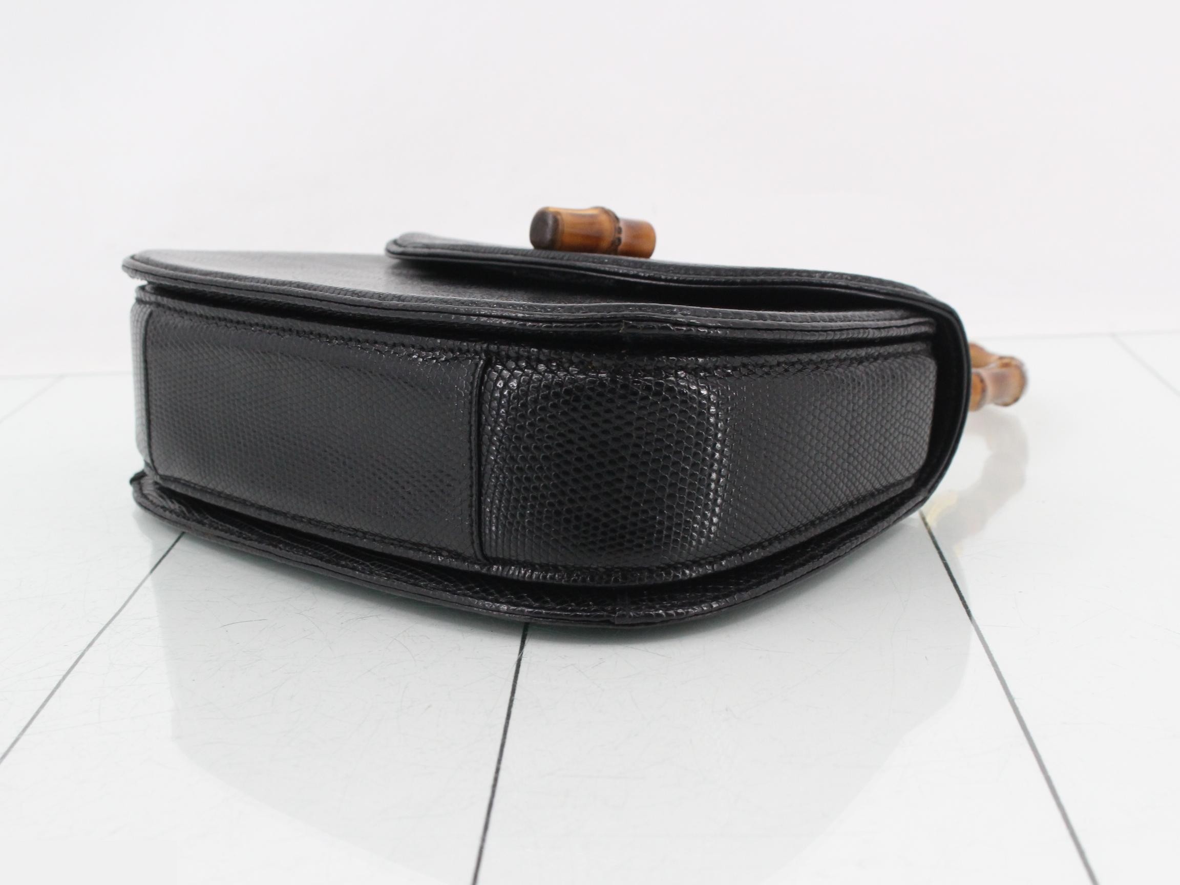 Top handle lizard leather black — view 6