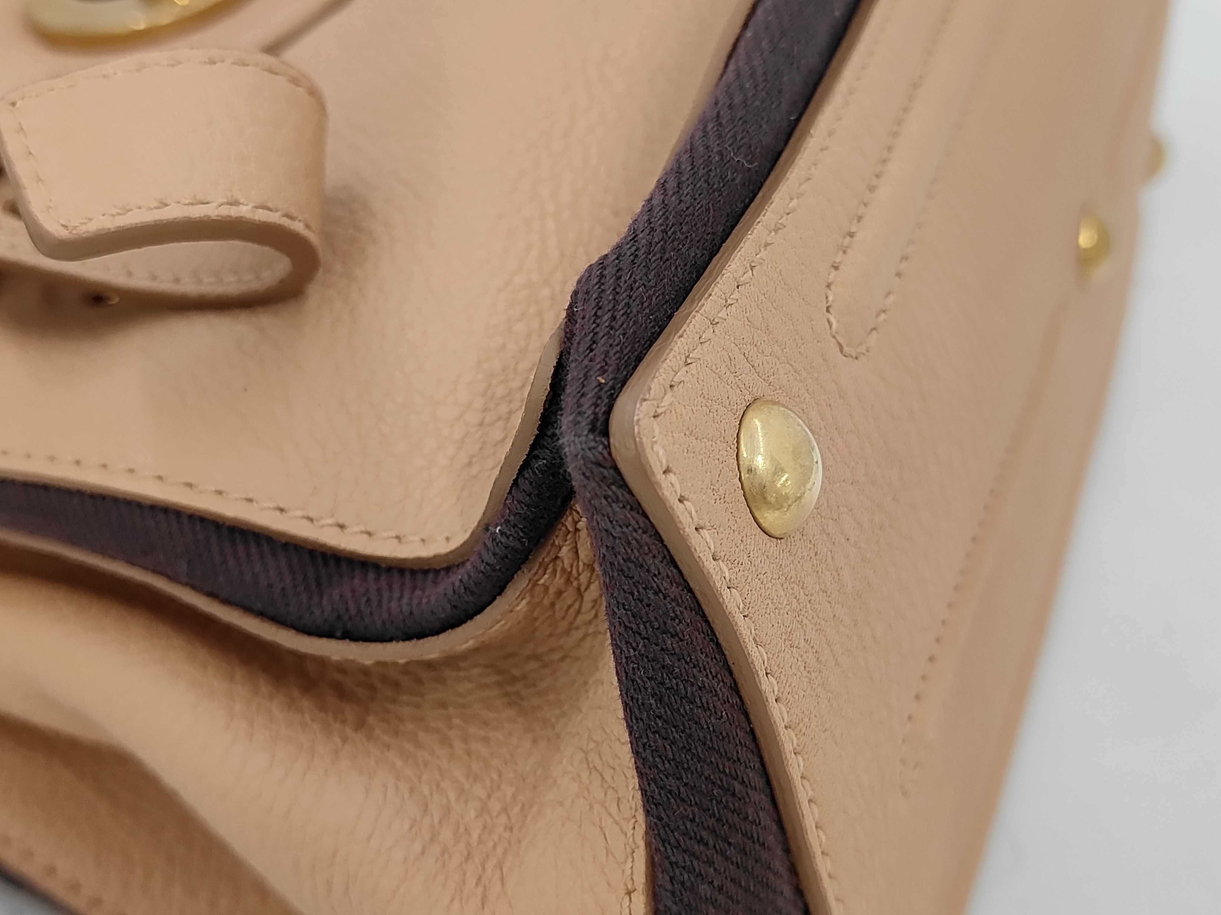 Muse Toe 2way Gold Hardware Leather Pink Beige Handbag — view 4
