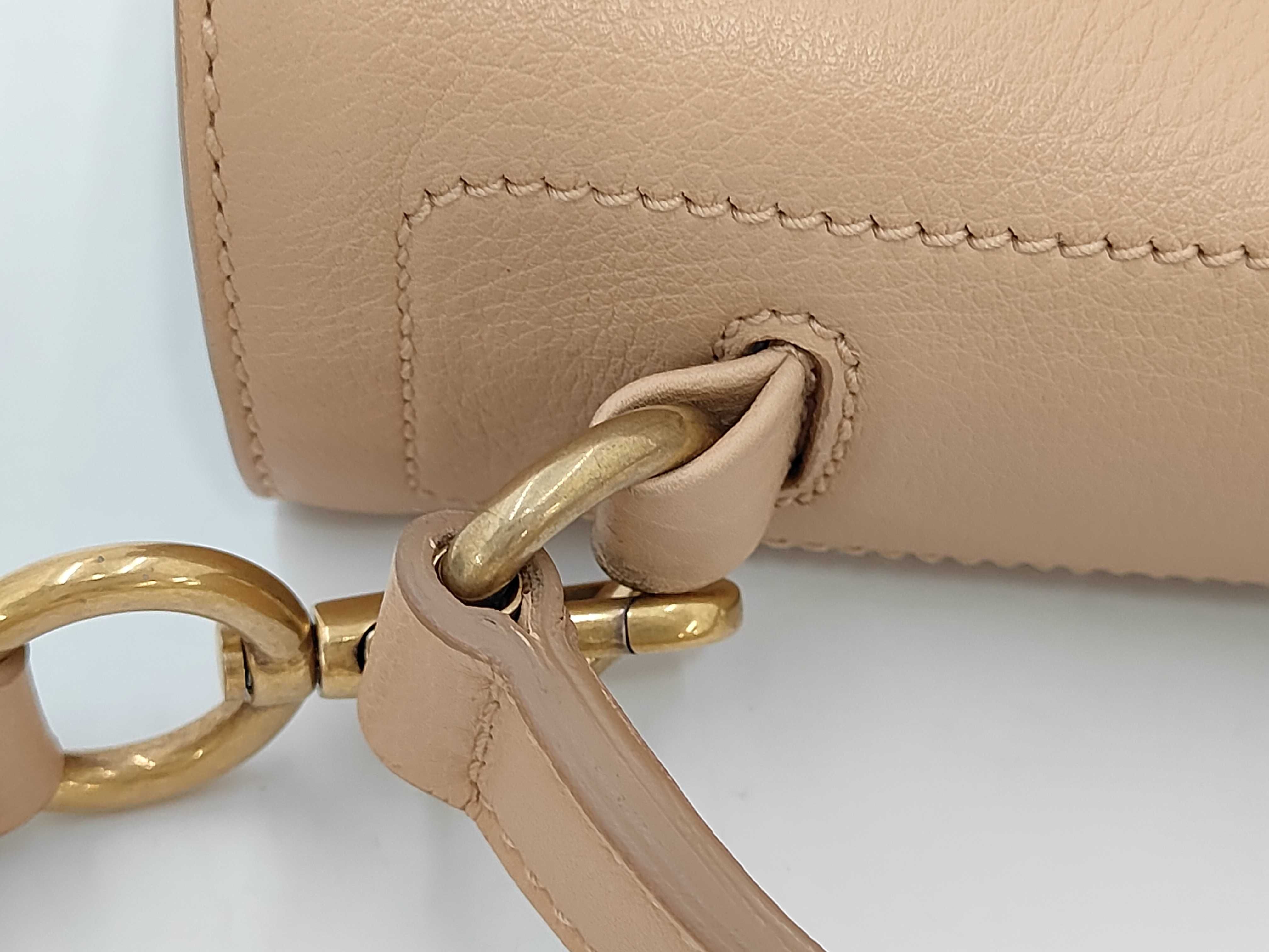 Muse Toe 2way Gold Hardware Leather Pink Beige Handbag — view 6