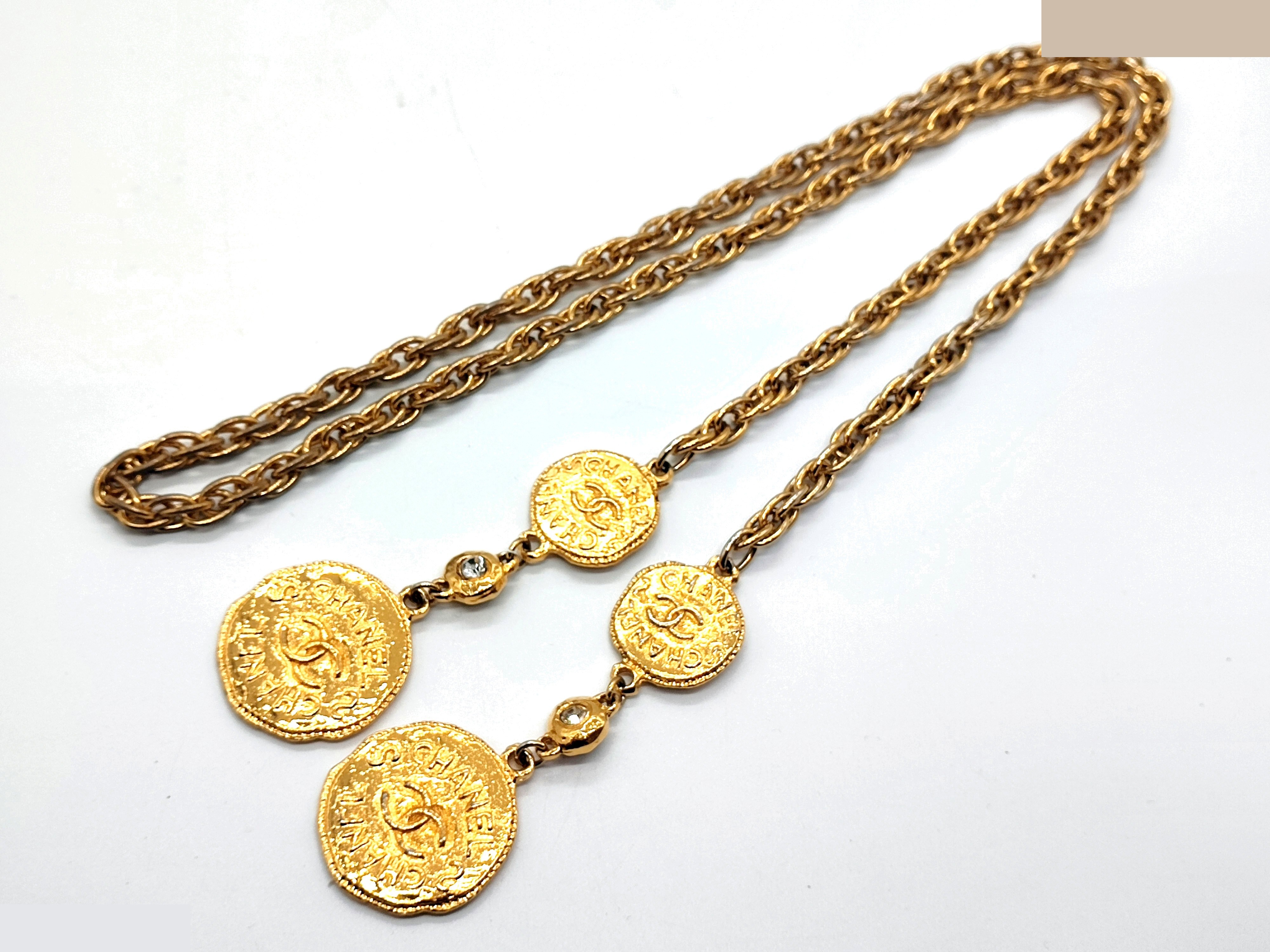 Coco Mark Rhinestone Triple Strand Swing Lariat Necklace — view 4