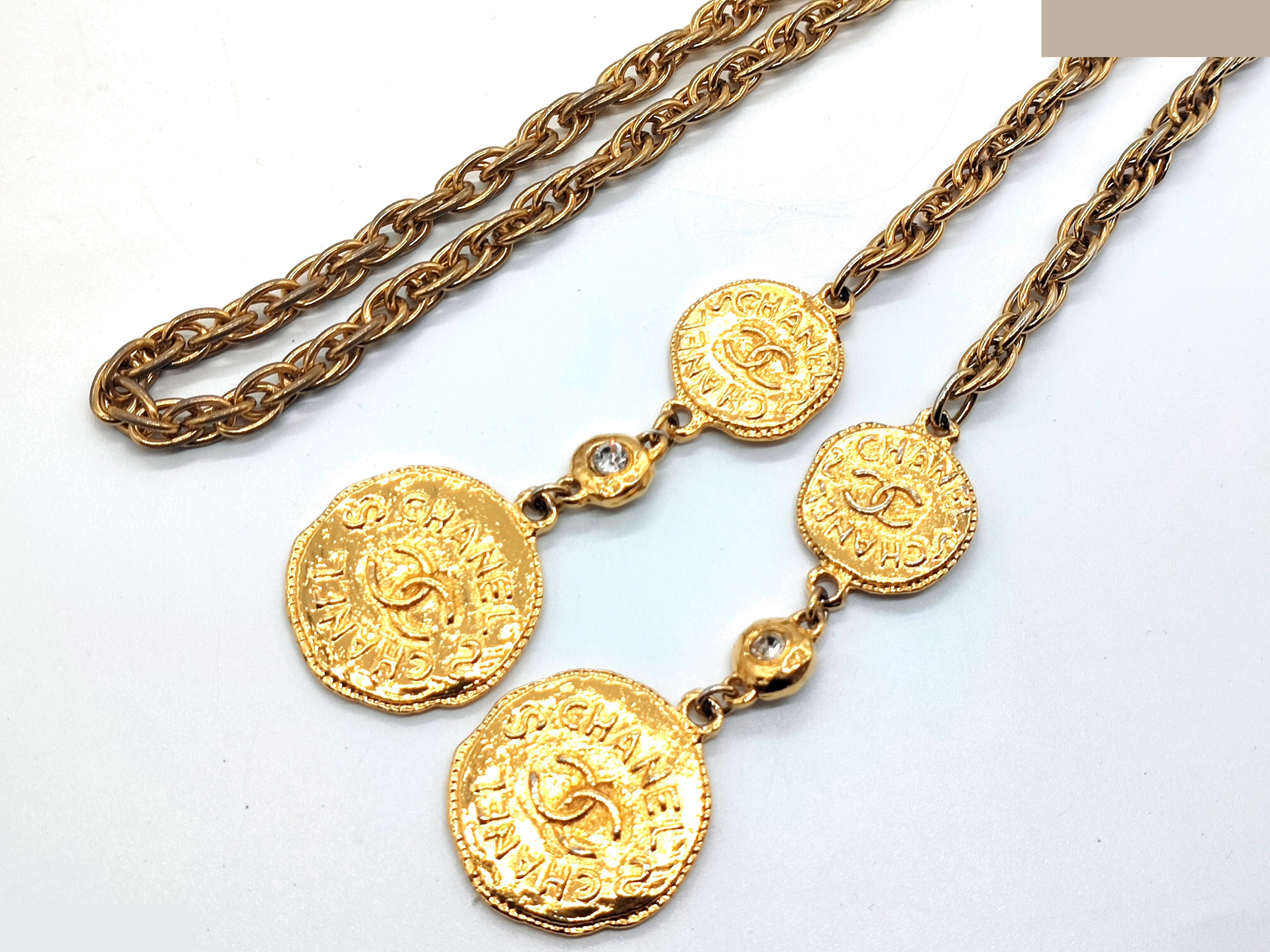 Coco Mark Rhinestone Triple Strand Swing Lariat Necklace — view 5