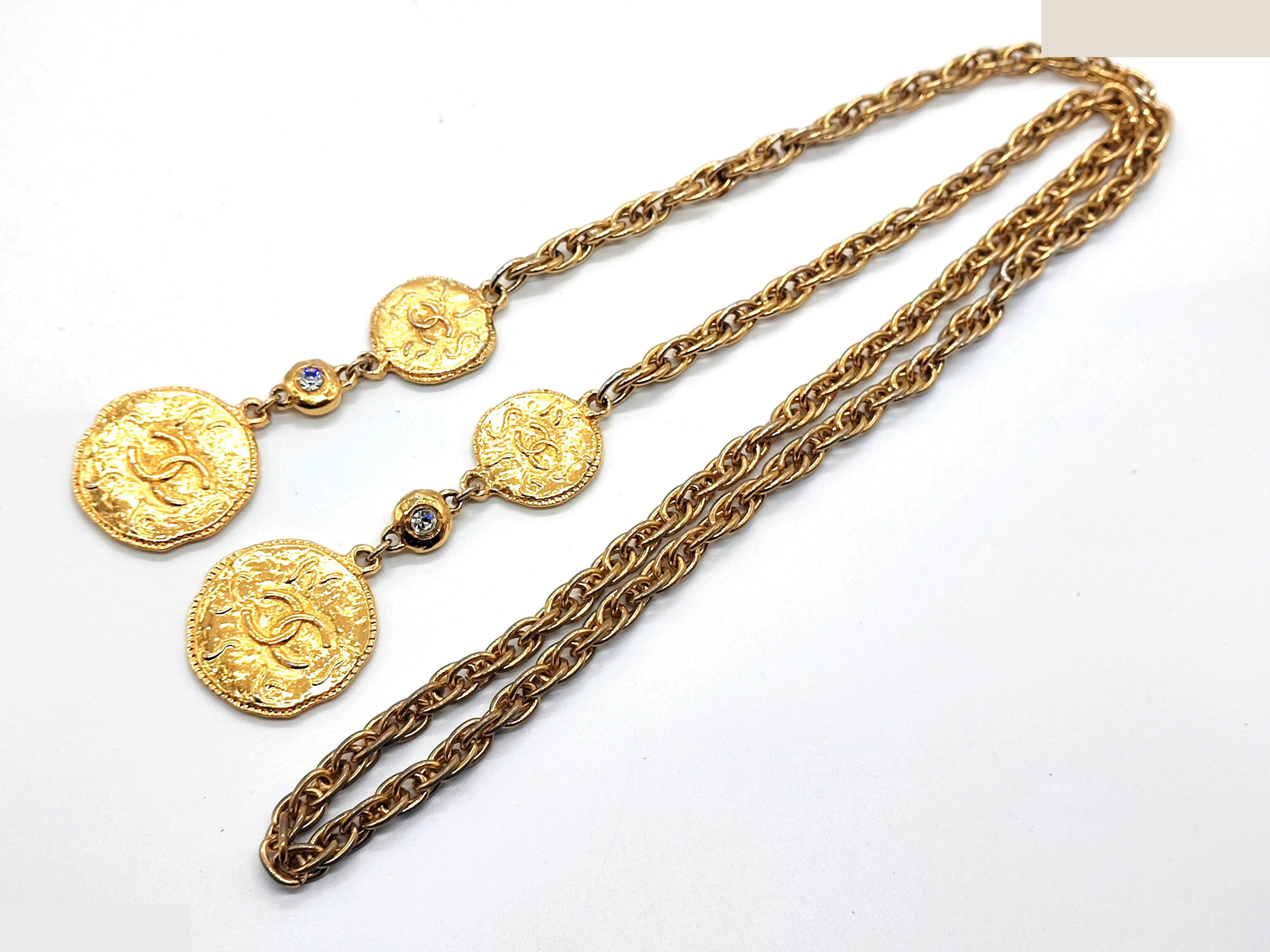 Coco Mark Rhinestone Triple Strand Swing Lariat Necklace — view 7