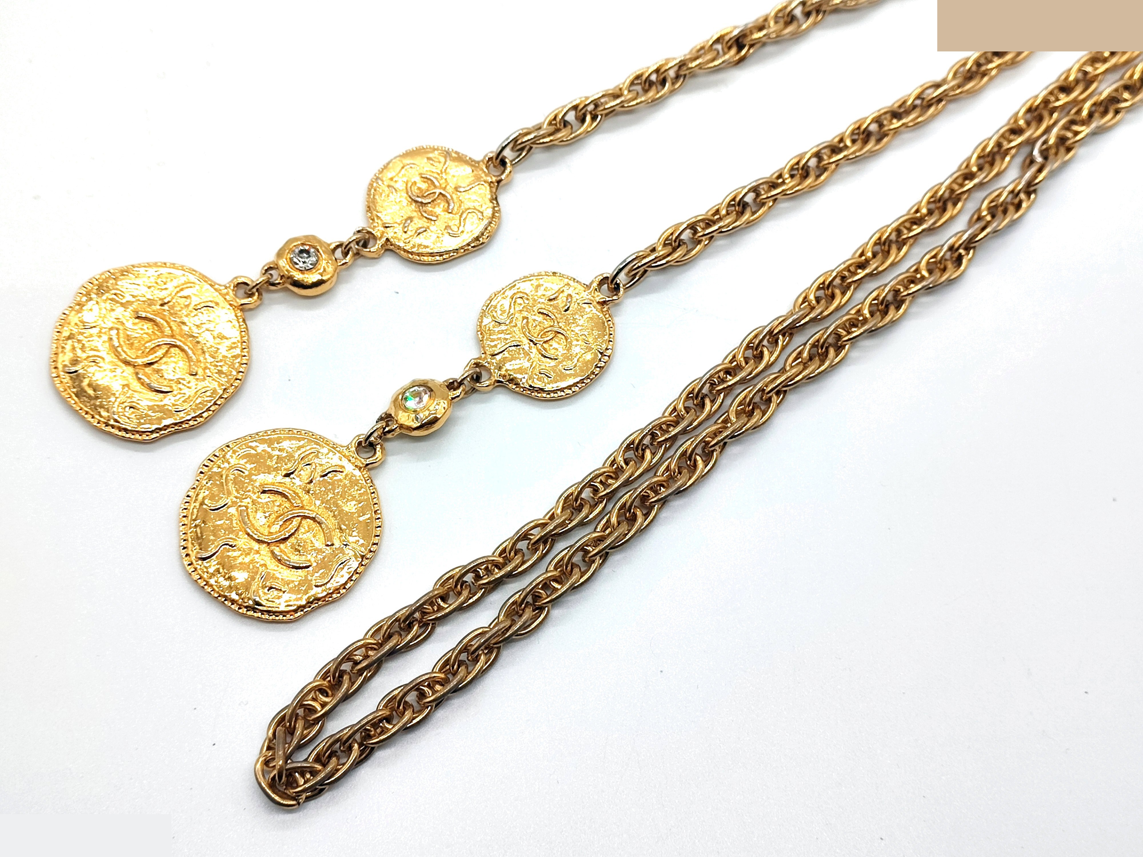 Coco Mark Rhinestone Triple Strand Swing Lariat Necklace — view 8
