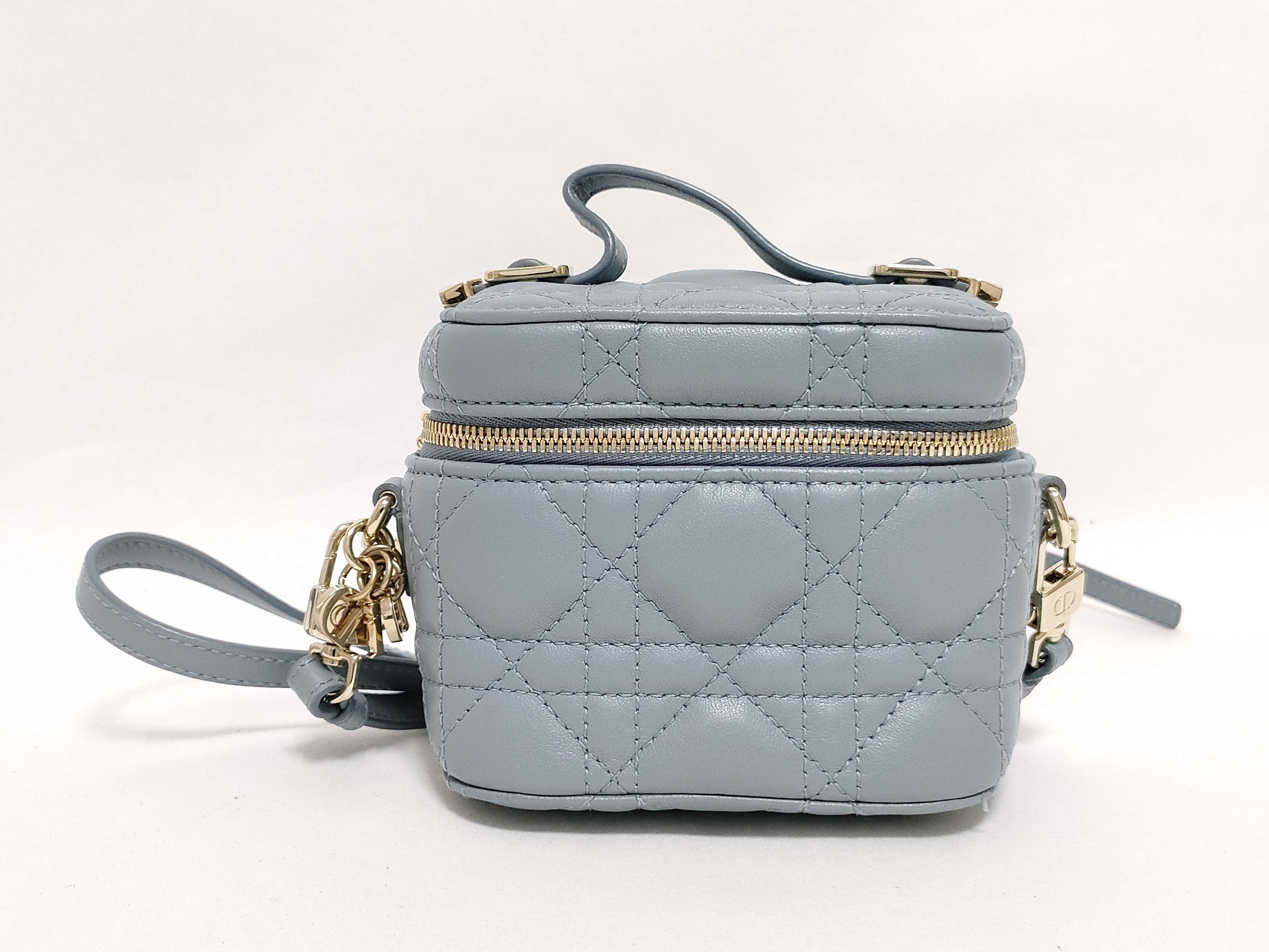 Lady Dior Cannage Lady Micro Leather Vanity Bag Shoulder Bag 2-Way Vanity Bag