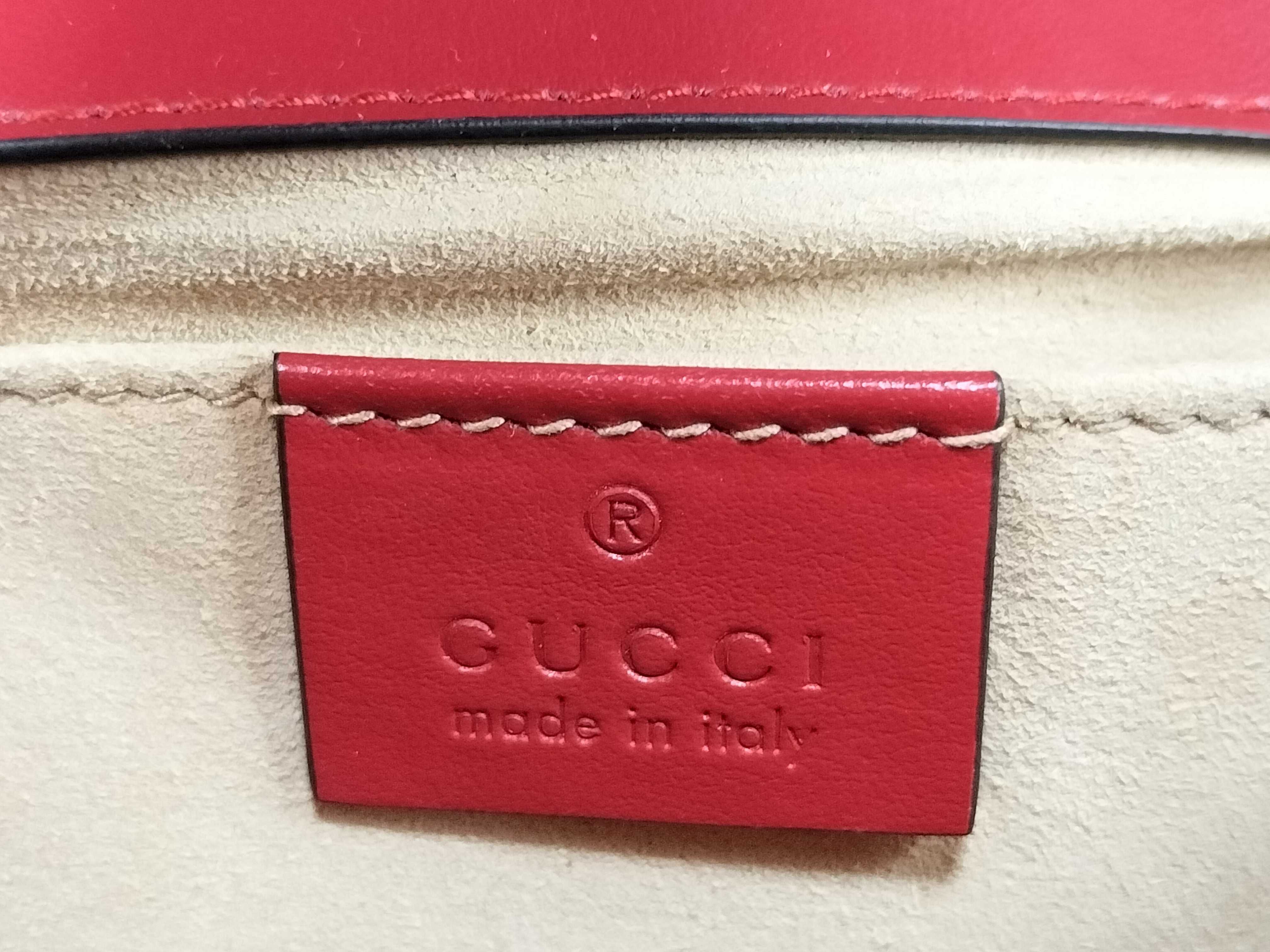 Red Calfskin GG Marmont 446744 Chain Shoulder Bag — view 12