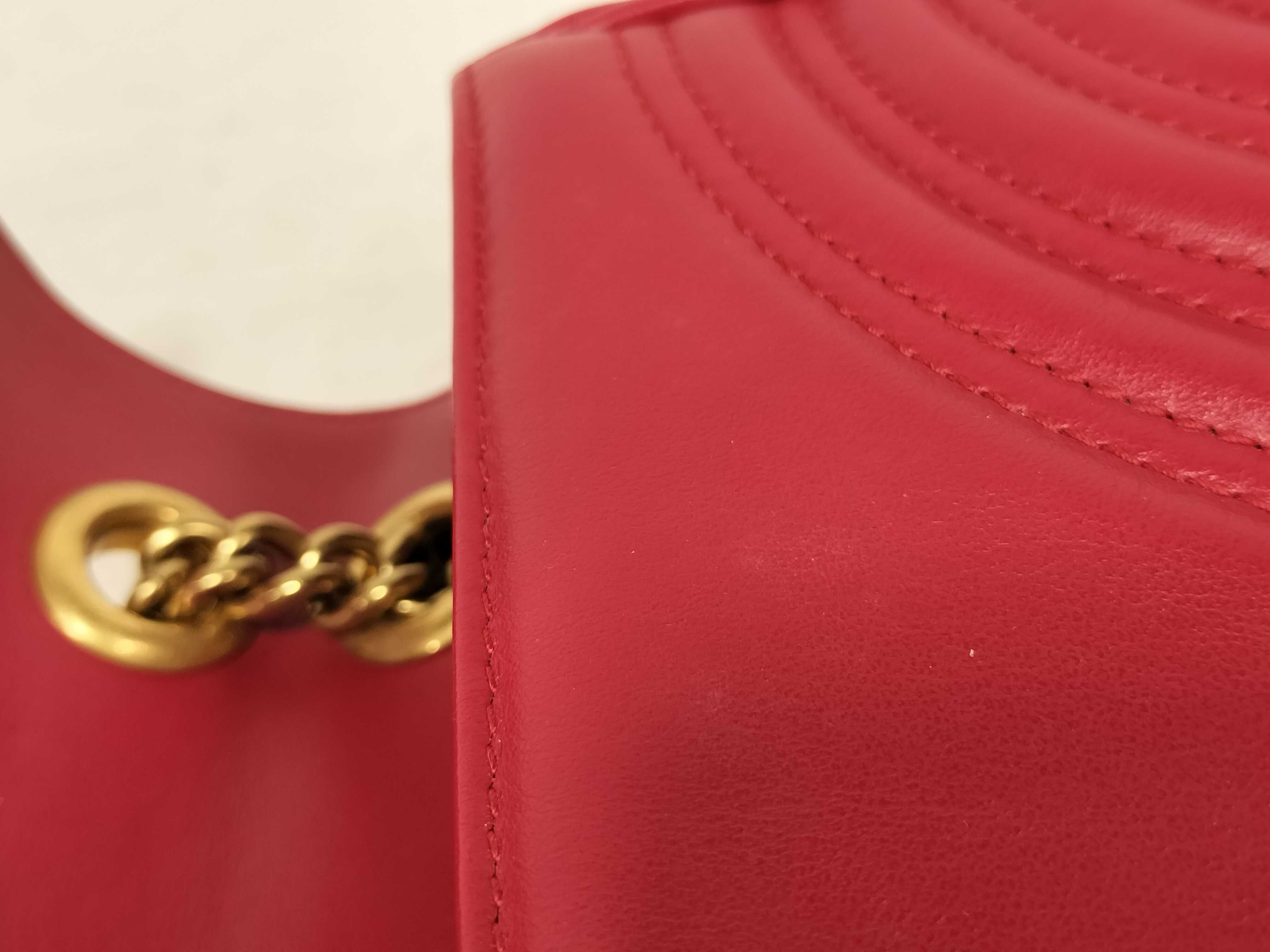 Red Calfskin GG Marmont 446744 Chain Shoulder Bag — view 14