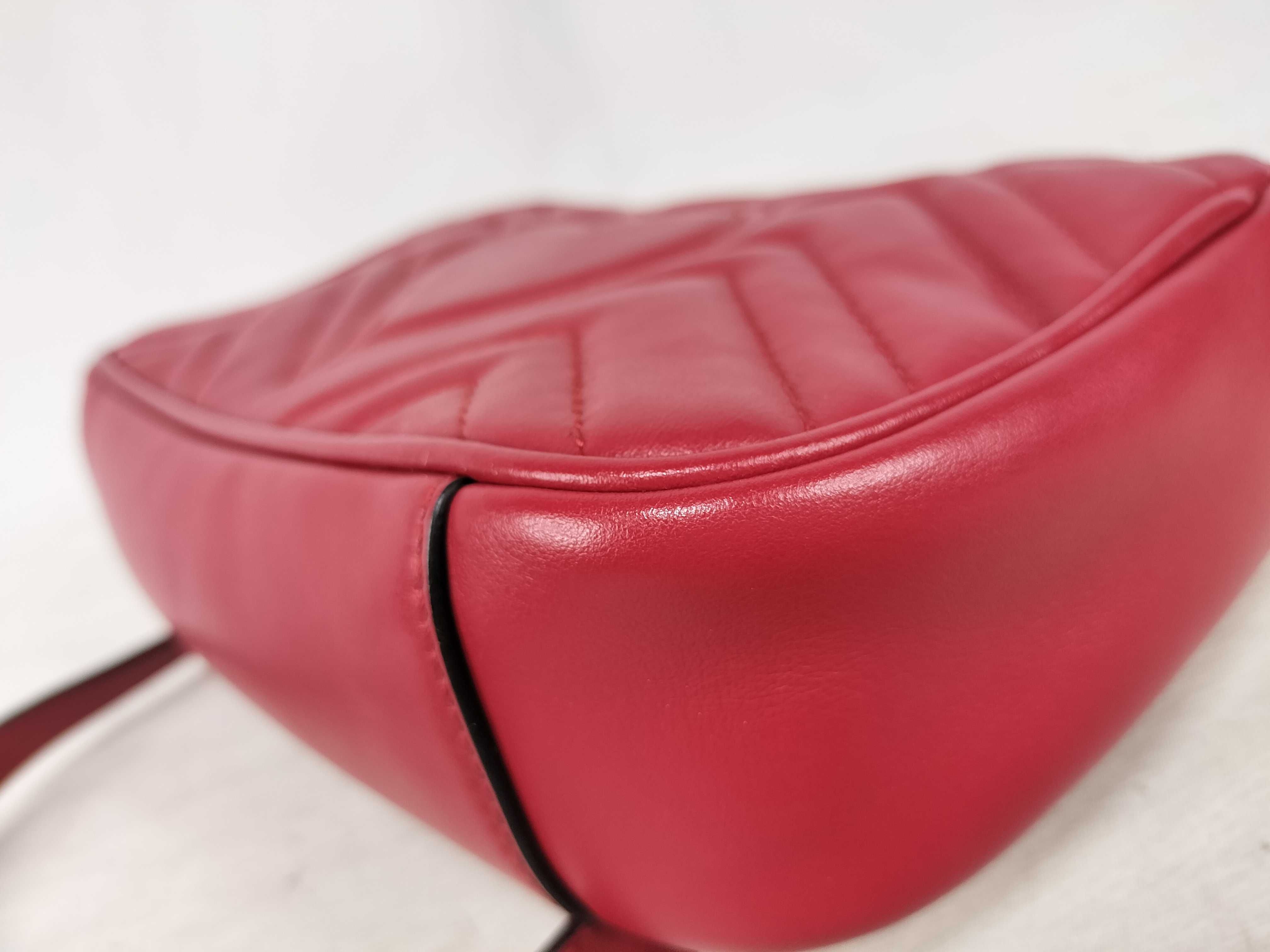 Red Calfskin GG Marmont 446744 Chain Shoulder Bag — view 6