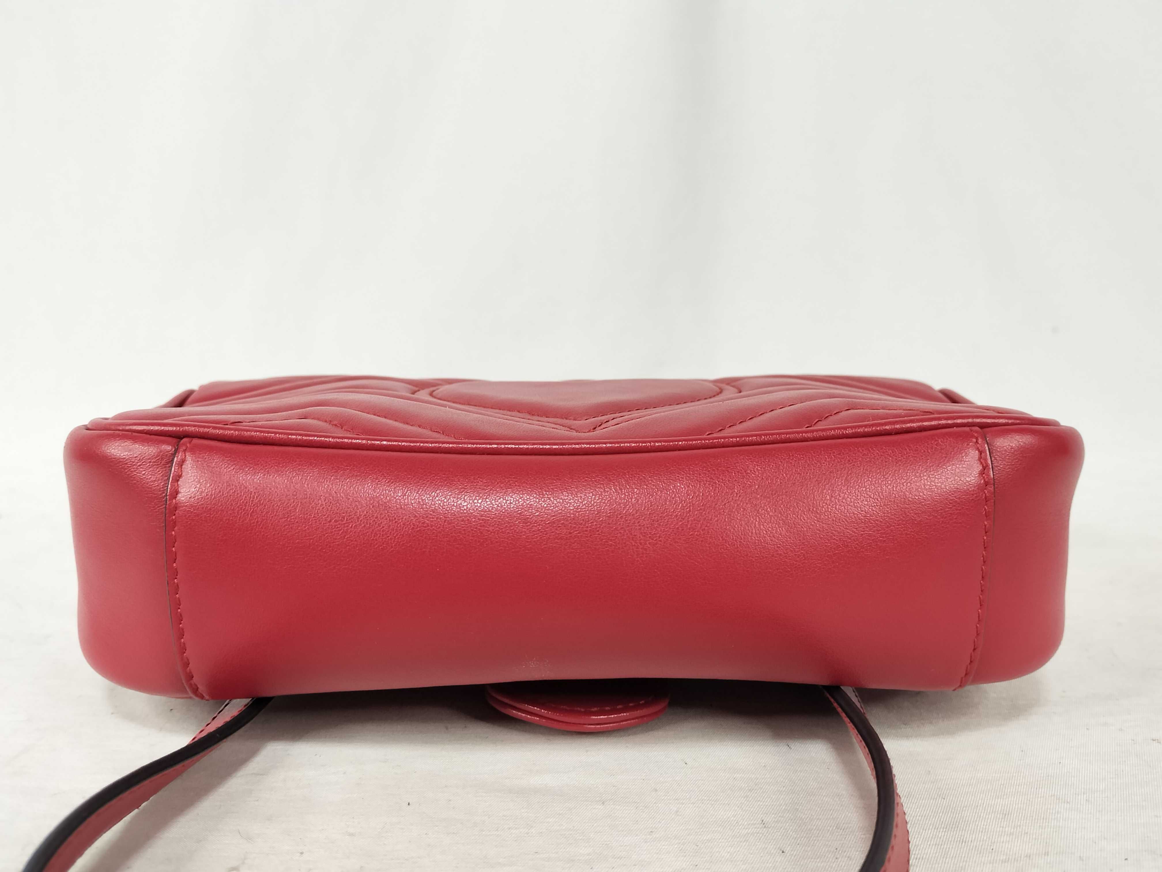 Red Calfskin GG Marmont 446744 Chain Shoulder Bag — view 7