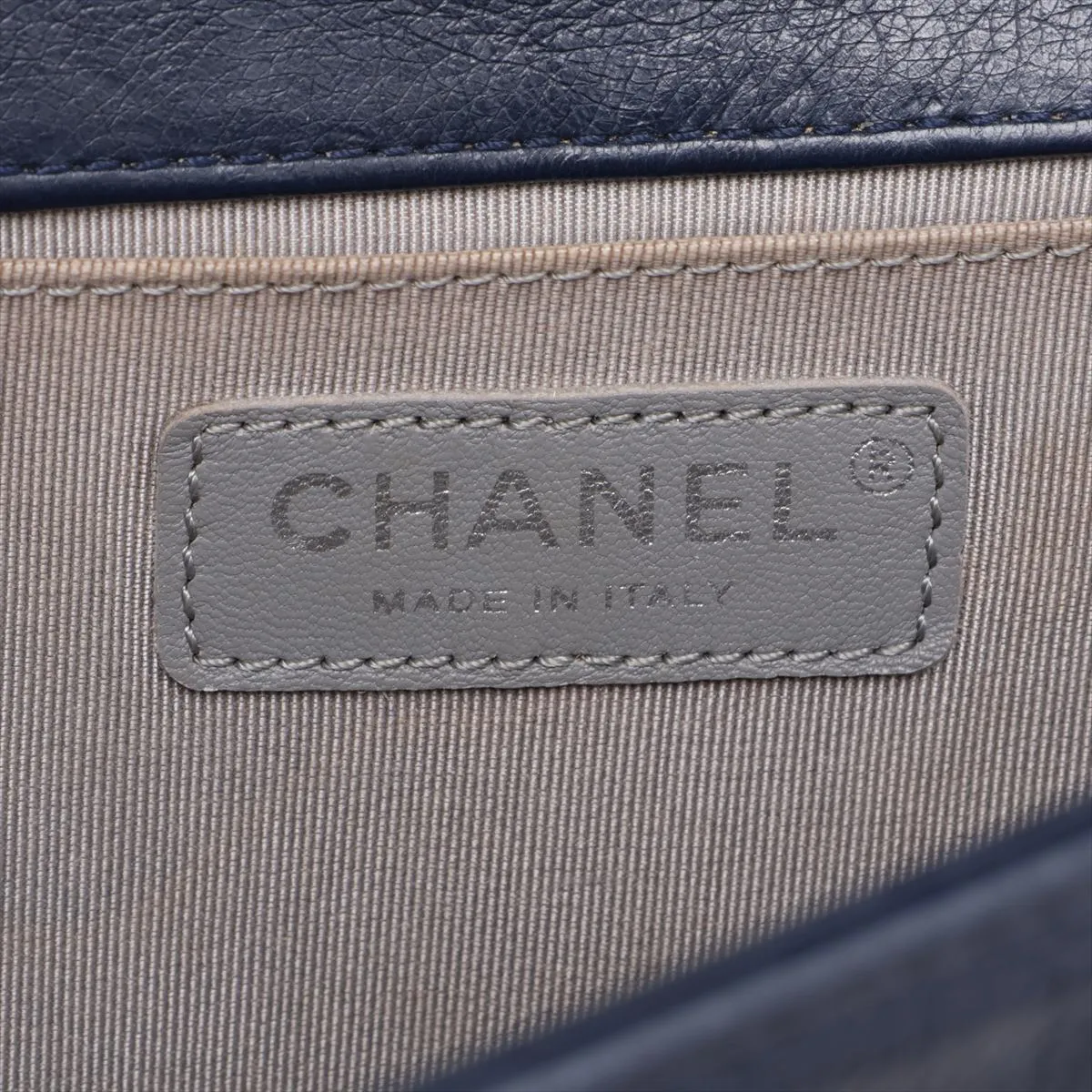 Boy Chanel 25 Leather Chain Shoulder Bag, Blue with Gold Hardware, 20938071, Serial Number in the 20s, A67086 — view 8