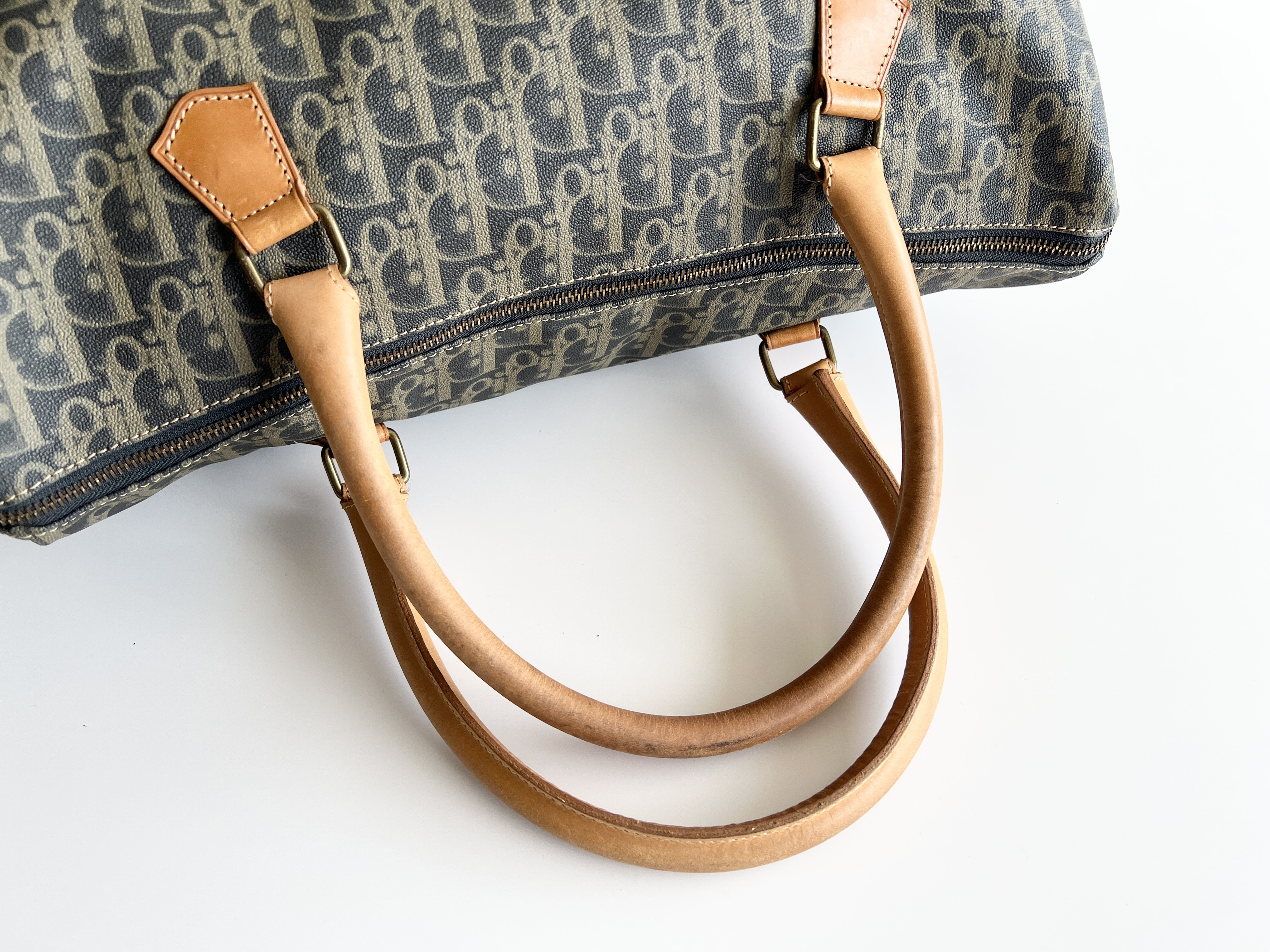 Christian Dior Trotter Leather PVC Boston Bag Handbag Boston Bag — view 3
