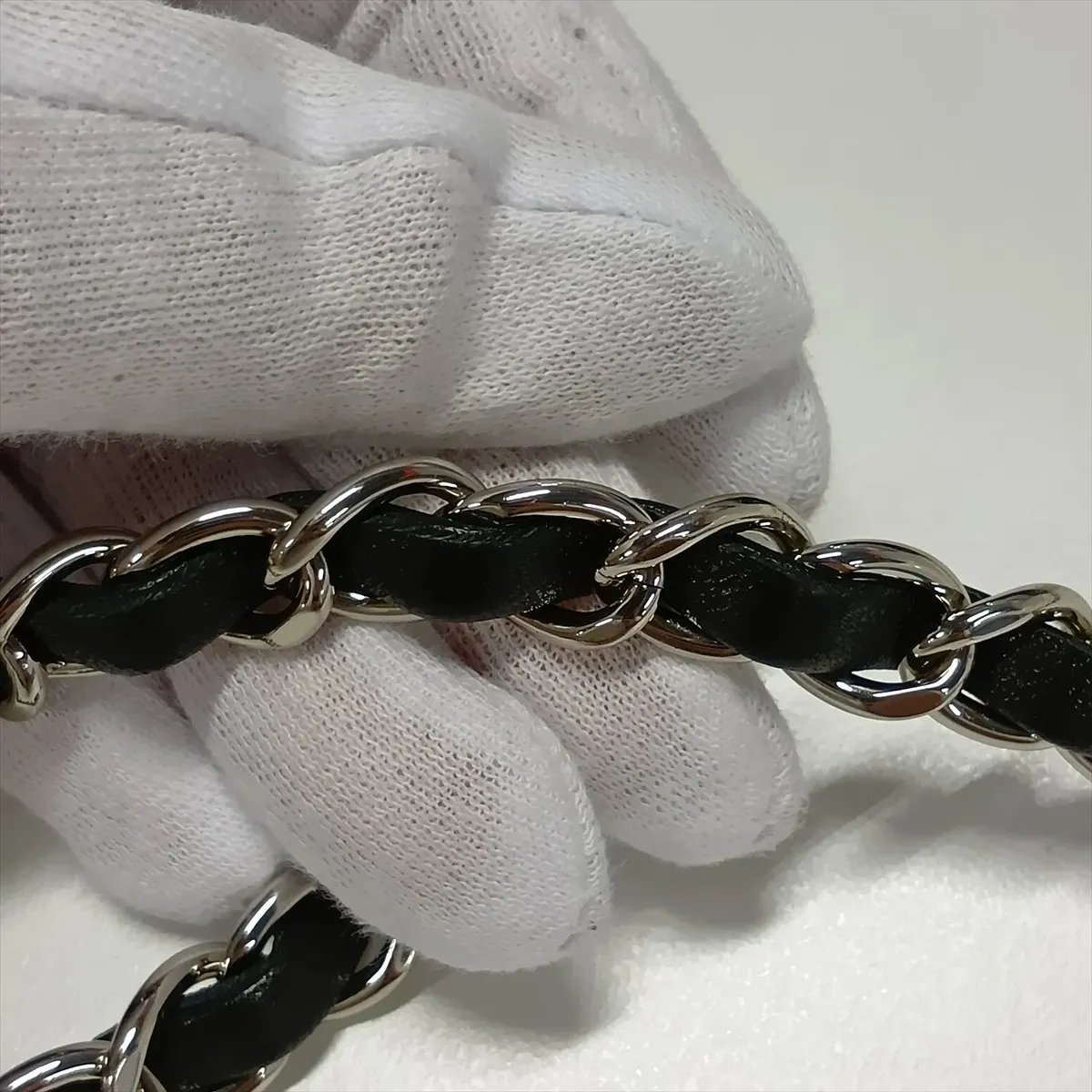 Chevron Lambskin Single Flap Single Chain Bag, V-stitch, Black, Silver Hardware, 30726310 (Serial Number in the 30s) — view 13