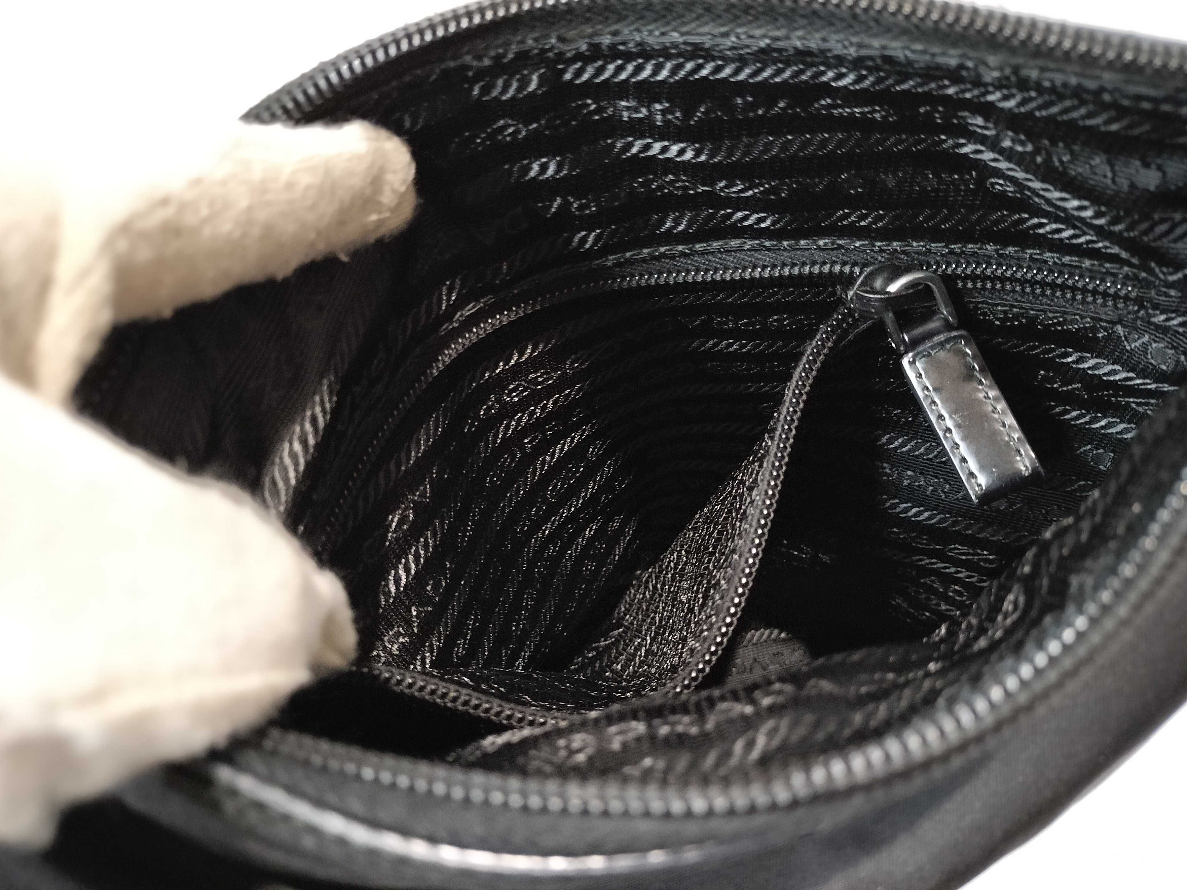 Nylon Shoulder Bag (No Gusset) - Black — view 11