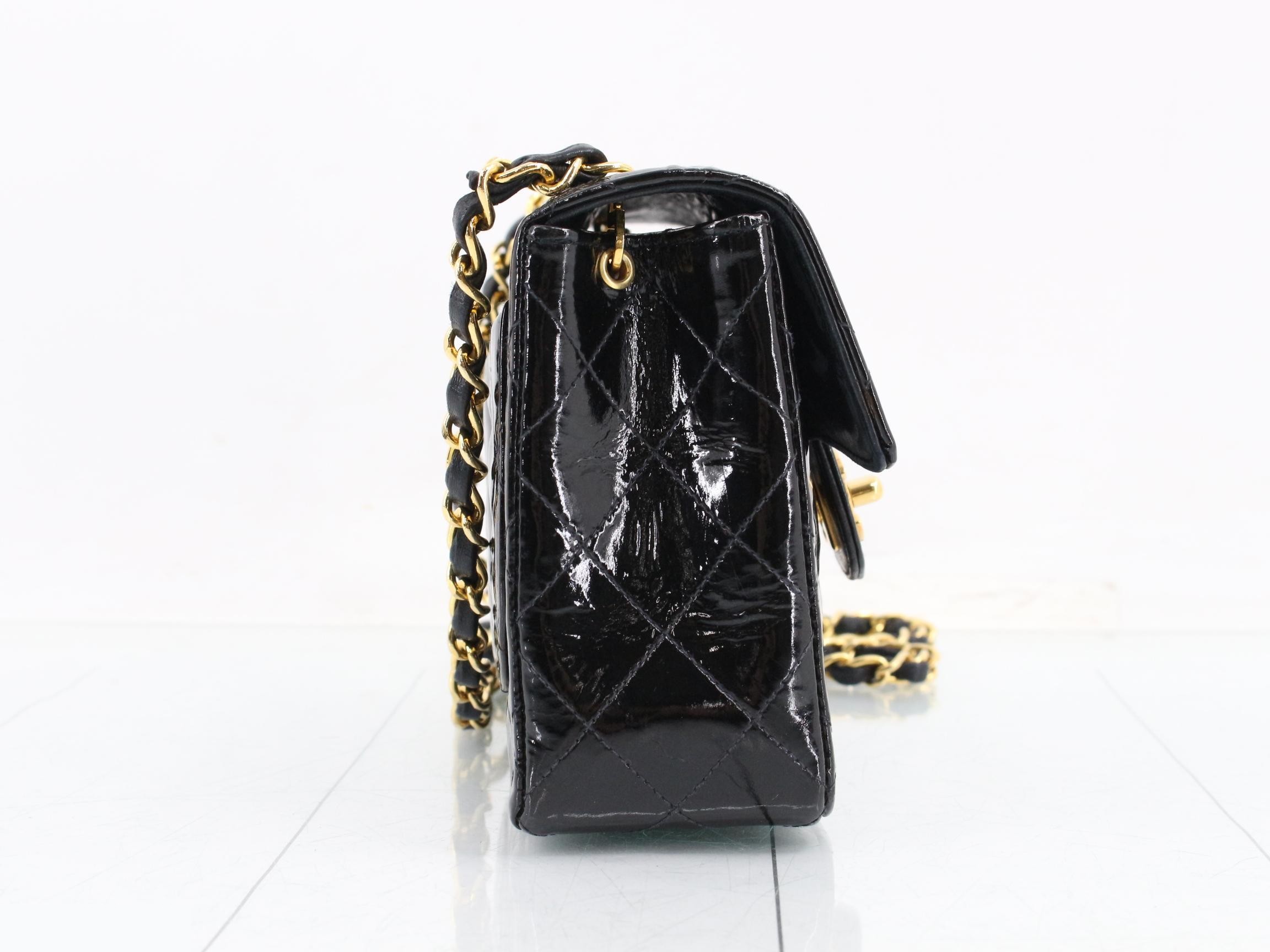 Mini Matelassé Patent Leather Chain Shoulder Bag, Series 2 — view 4