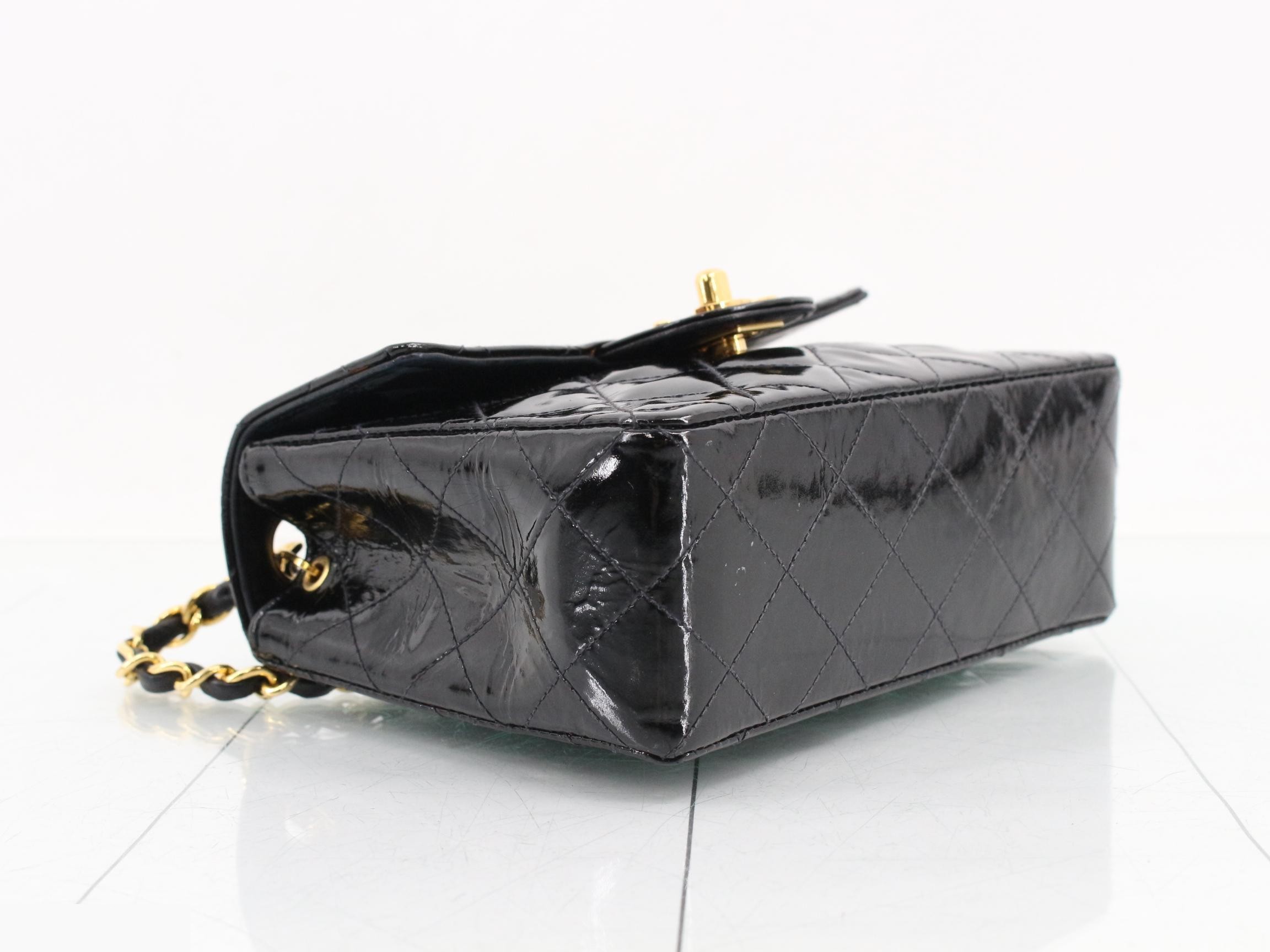Mini Matelassé Patent Leather Chain Shoulder Bag, Series 2 — view 5