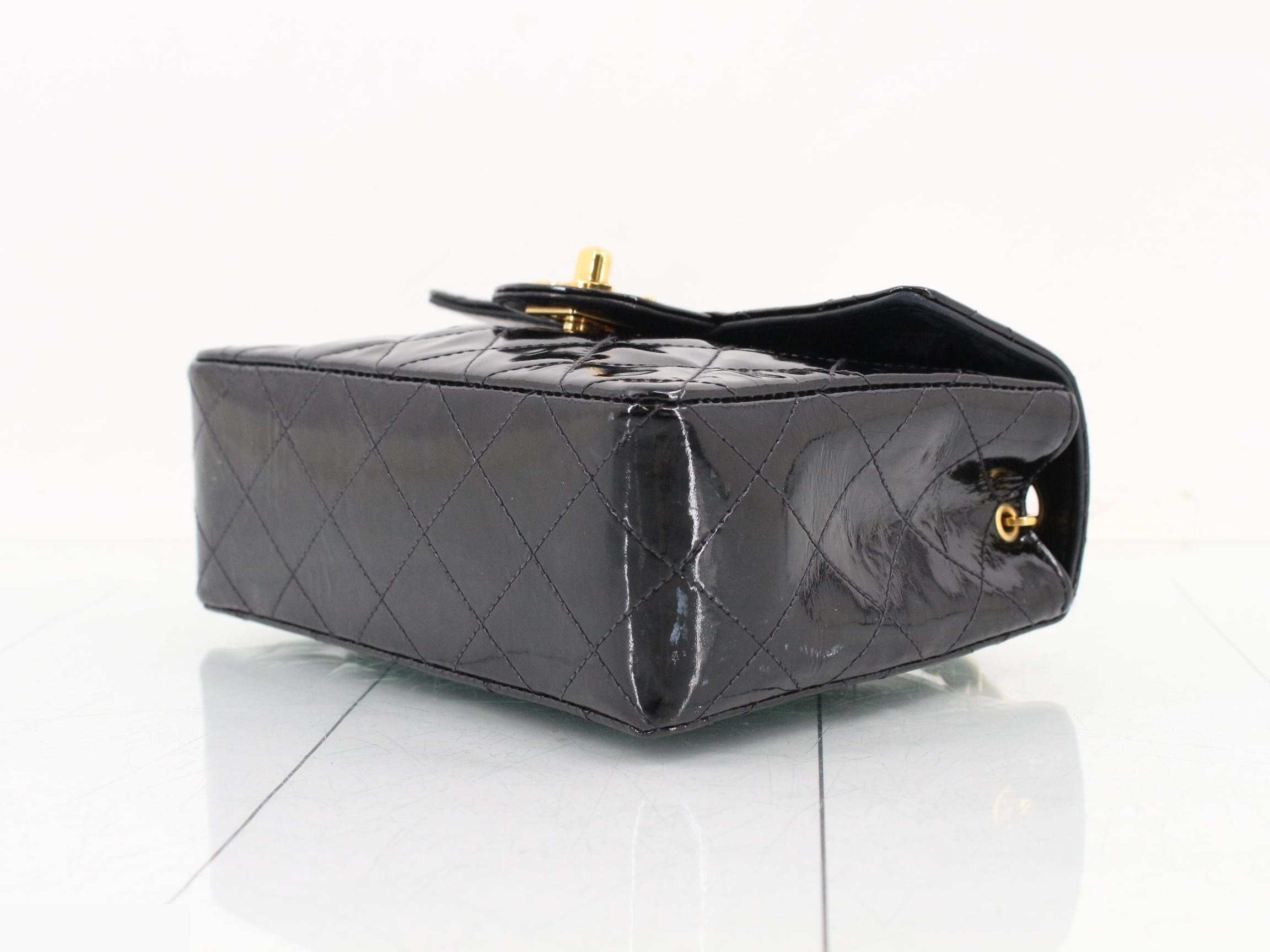 Mini Matelassé Patent Leather Chain Shoulder Bag, Series 2 — view 6
