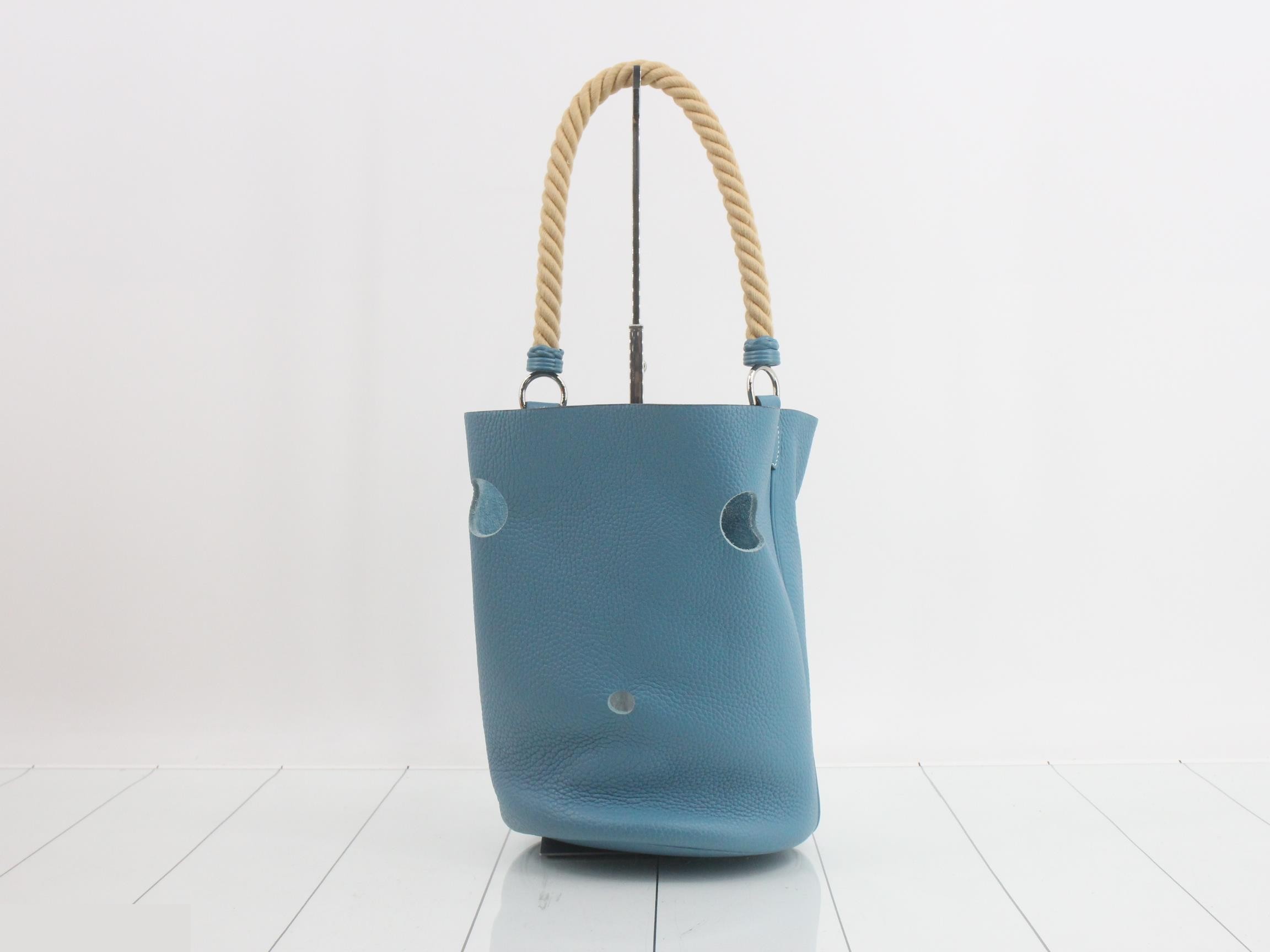 Manjoir Shoulder Bag, Taurillon Clemence Leather, Blue — view 2