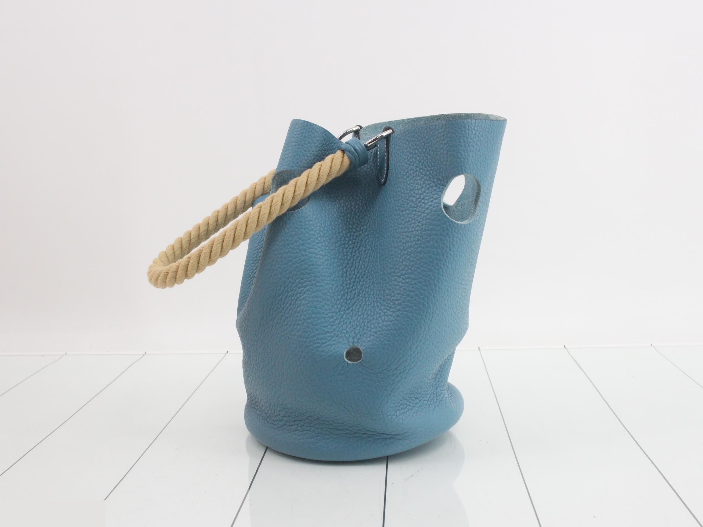 Manjoir Shoulder Bag, Taurillon Clemence Leather, Blue — view 3