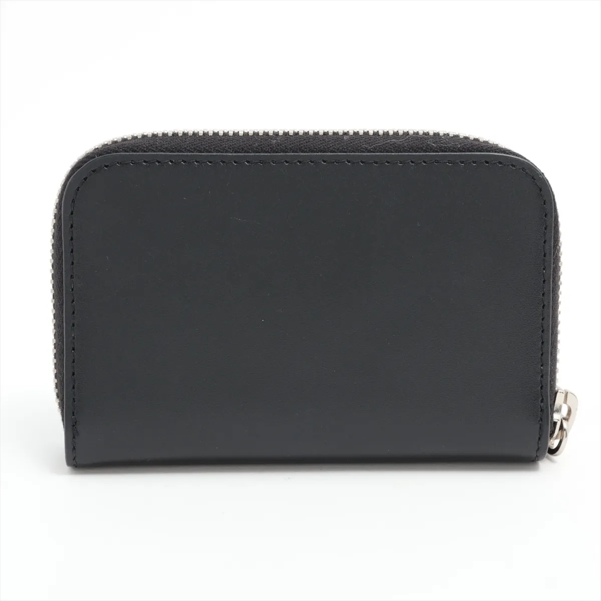 Logo Leather Coin Case, Black ART506522 — view 2