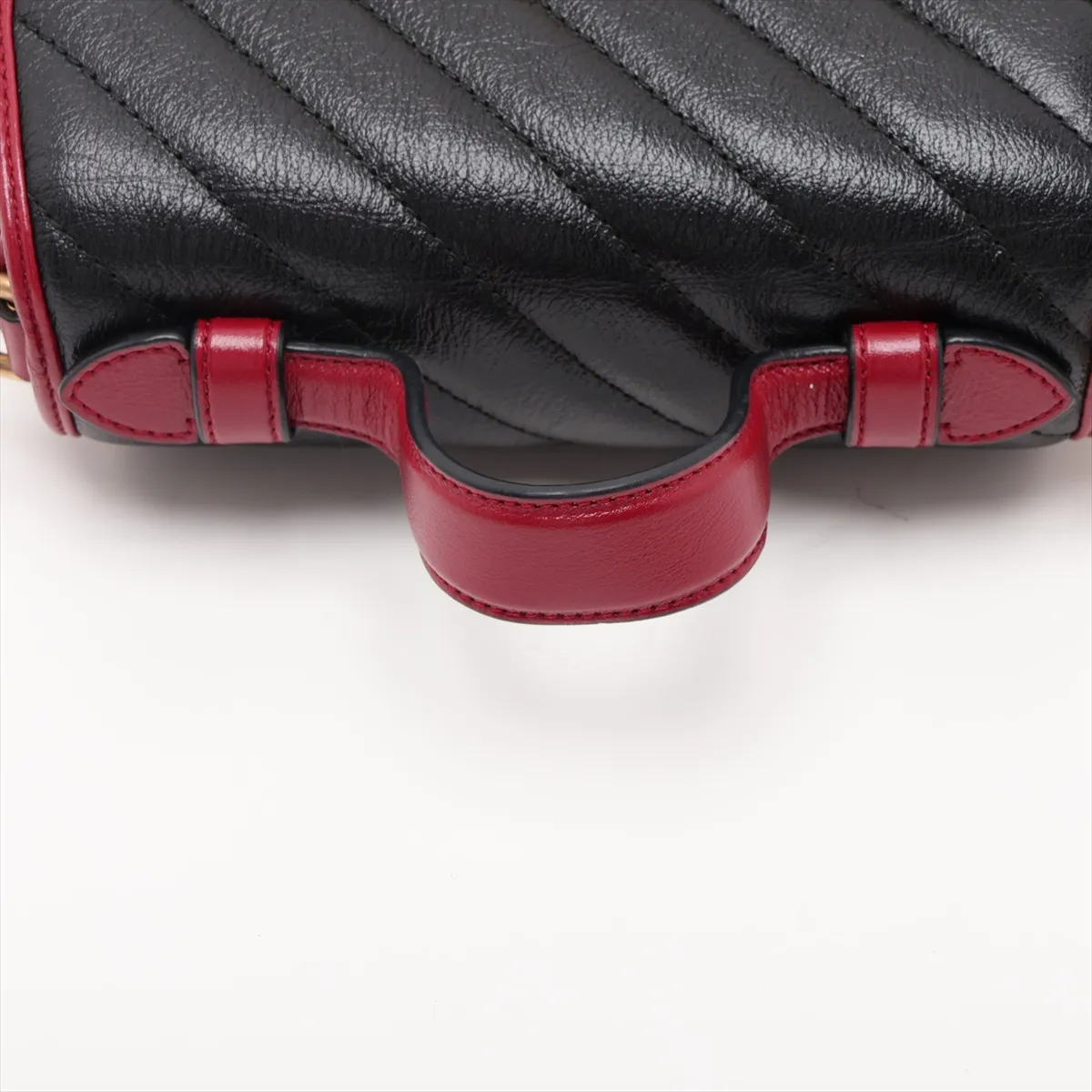GG Marmont 583571 Leather 2-Way Handbag, Black x Red — view 5