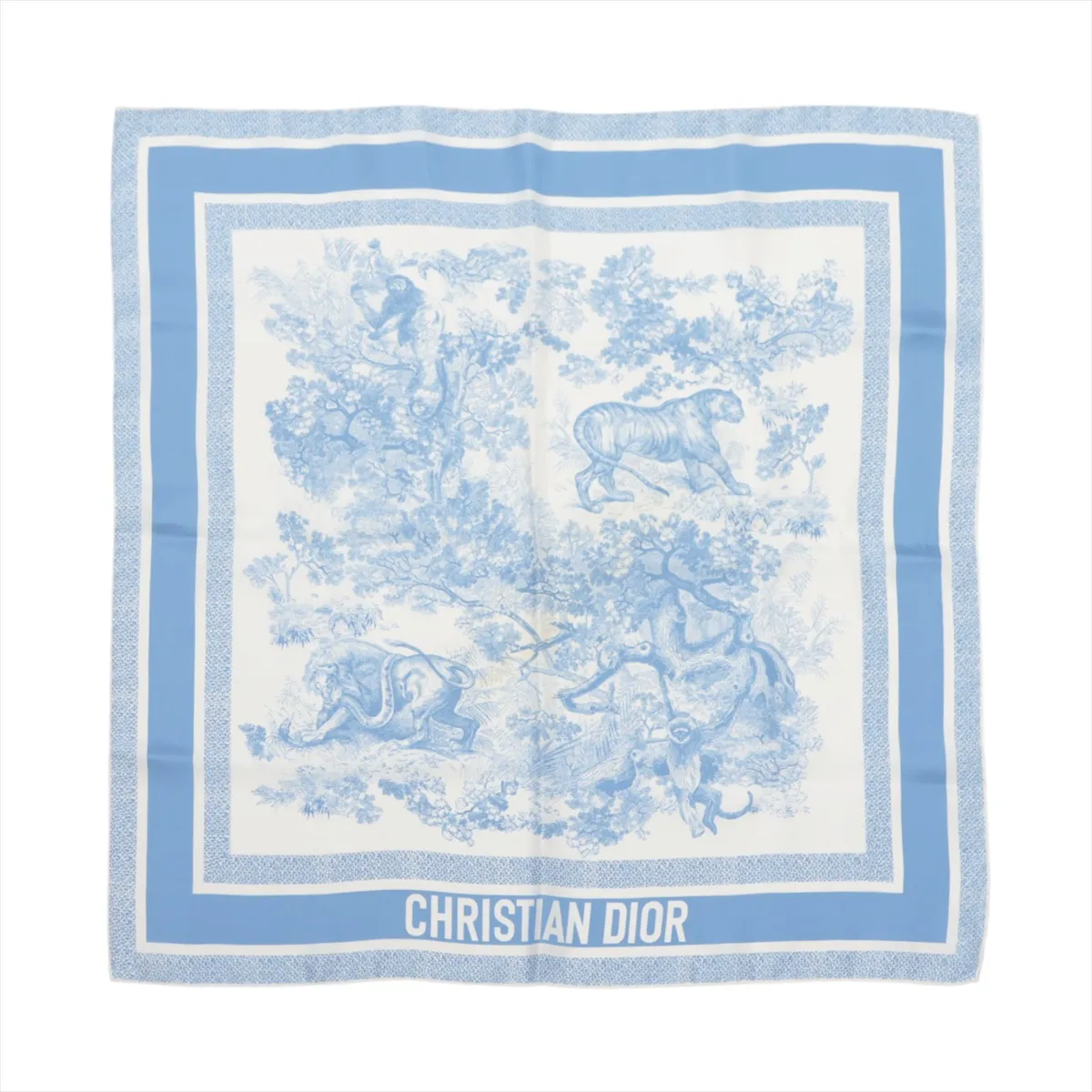 Toile de Joux Sauvage Silk Scarf, Blue.