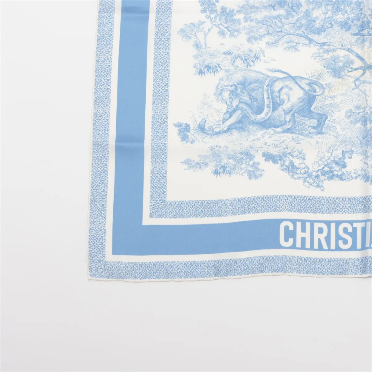 Toile de Joux Sauvage Silk Scarf, Blue. — view 5