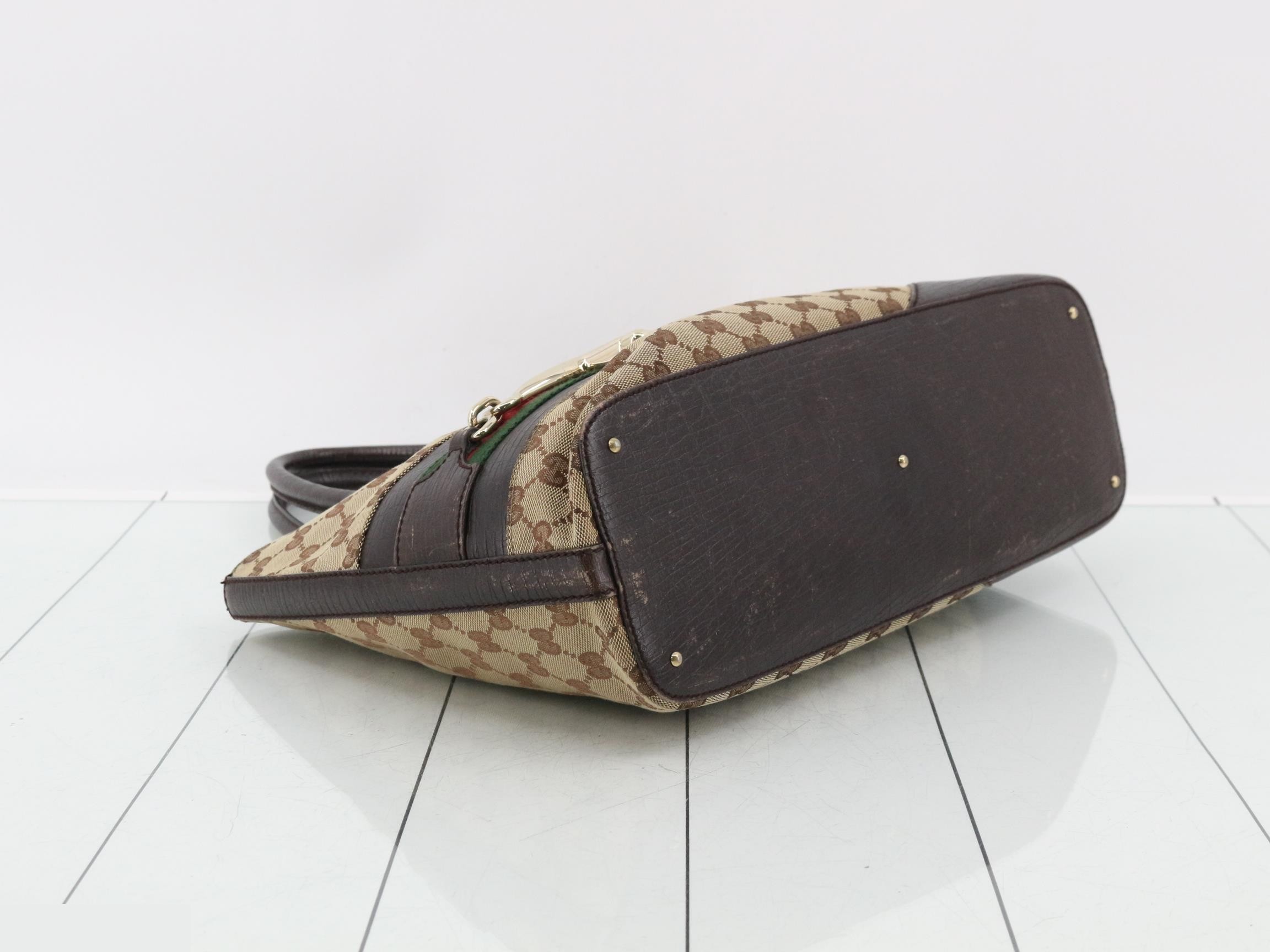 137385 GG Canvas Horsebit Tote Sherry — view 5