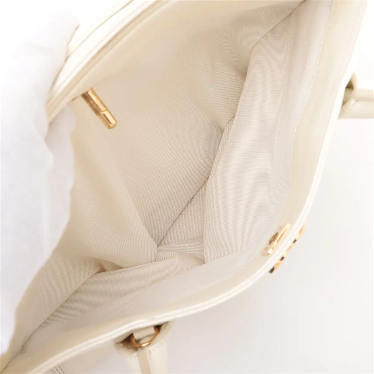 Executive Leather 2WAY Handbag White Gold Hardware 9878267 No. 9 — view 12