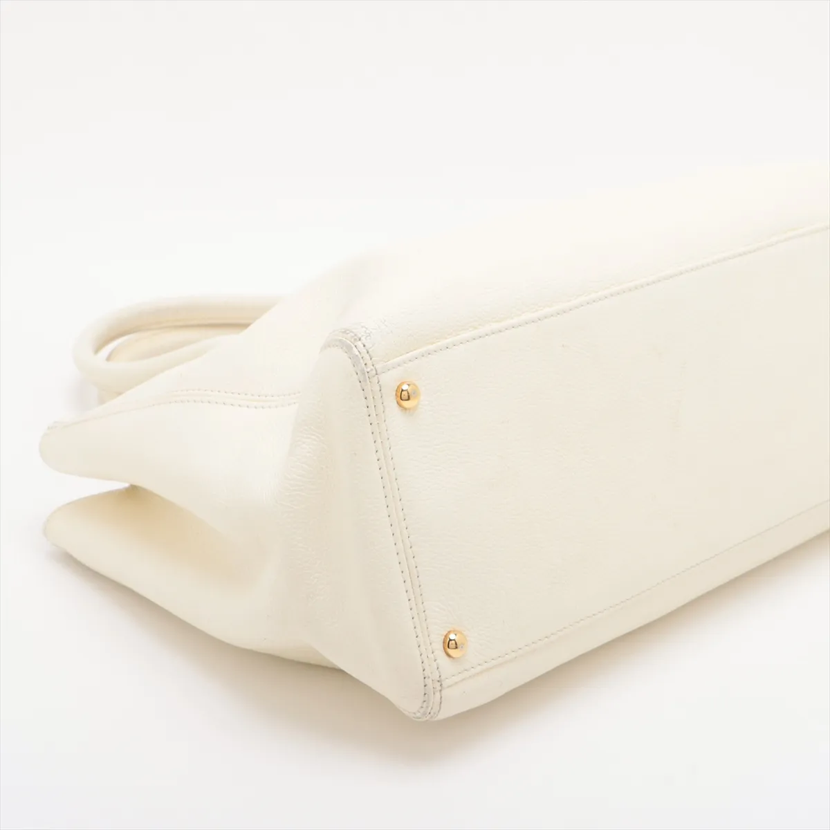 Executive Leather 2WAY Handbag White Gold Hardware 9878267 No. 9 — view 4