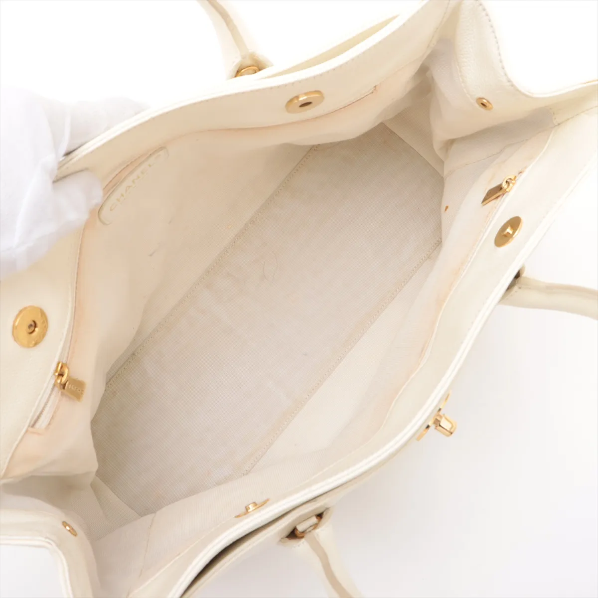 Executive Leather 2WAY Handbag White Gold Hardware 9878267 No. 9 — view 8
