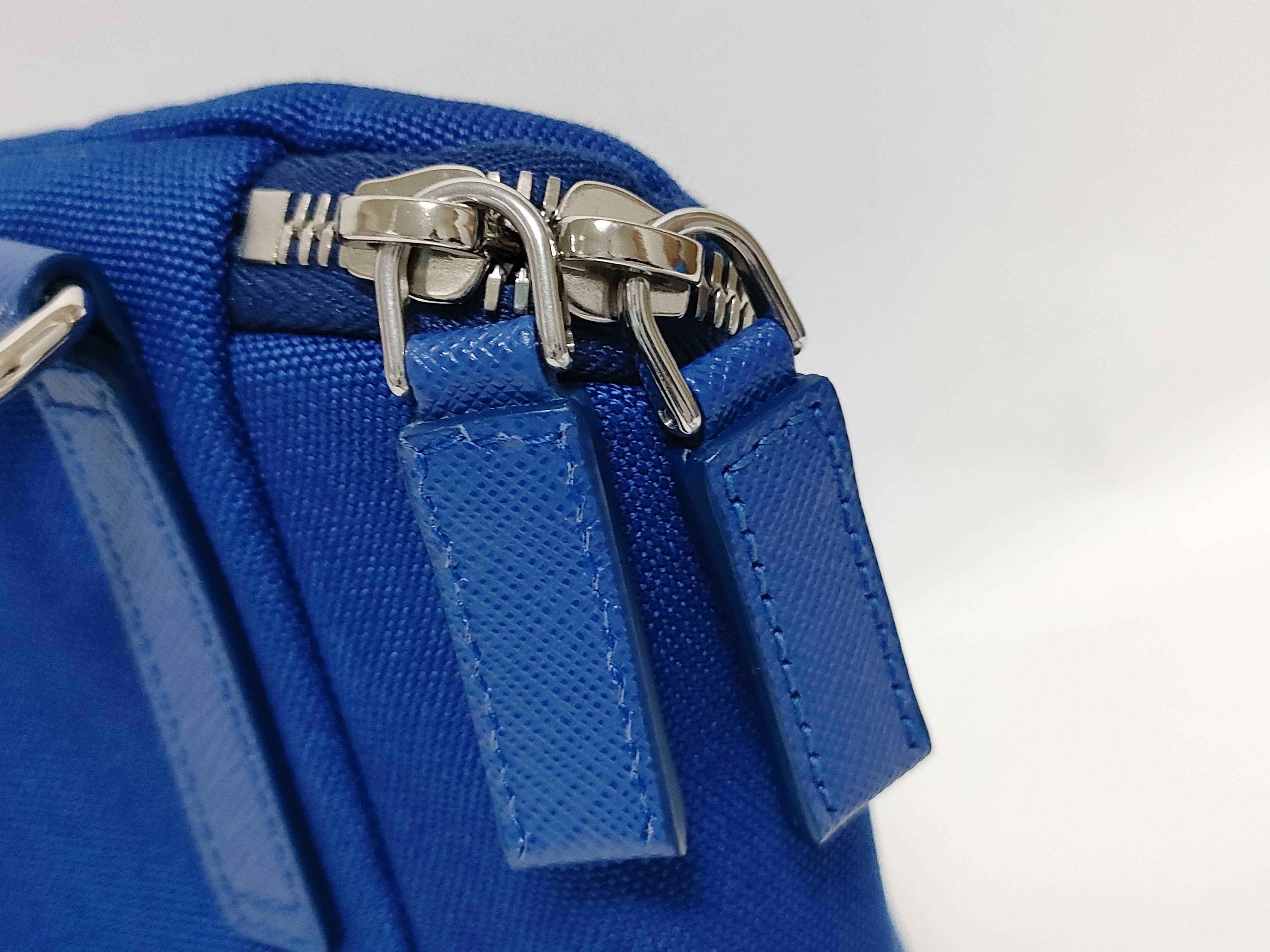 Shoulder Bag, Triangle Logo, Canvas, Blue, 2VH147 Shoulder Bag — view 14
