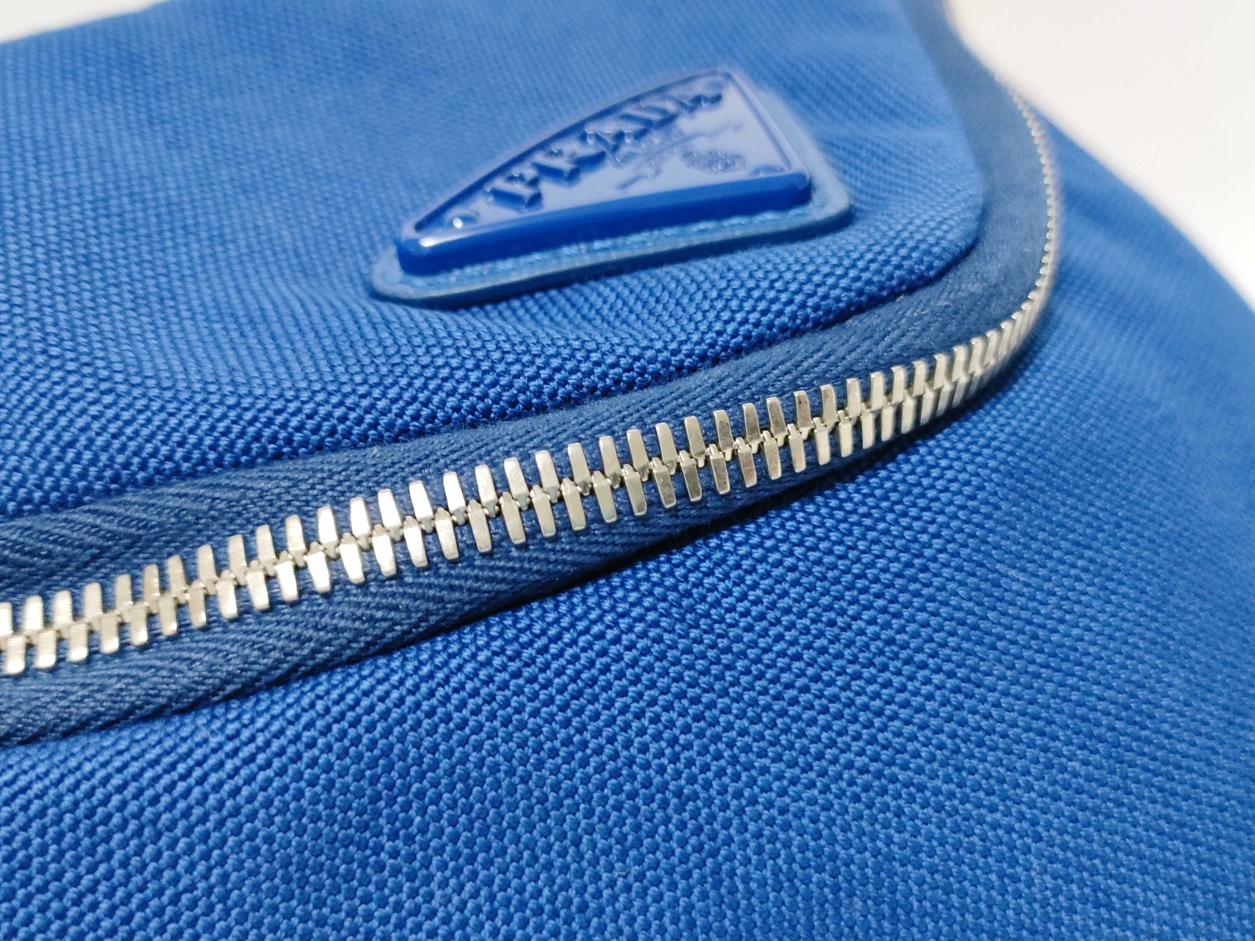 Shoulder Bag, Triangle Logo, Canvas, Blue, 2VH147 Shoulder Bag — view 6