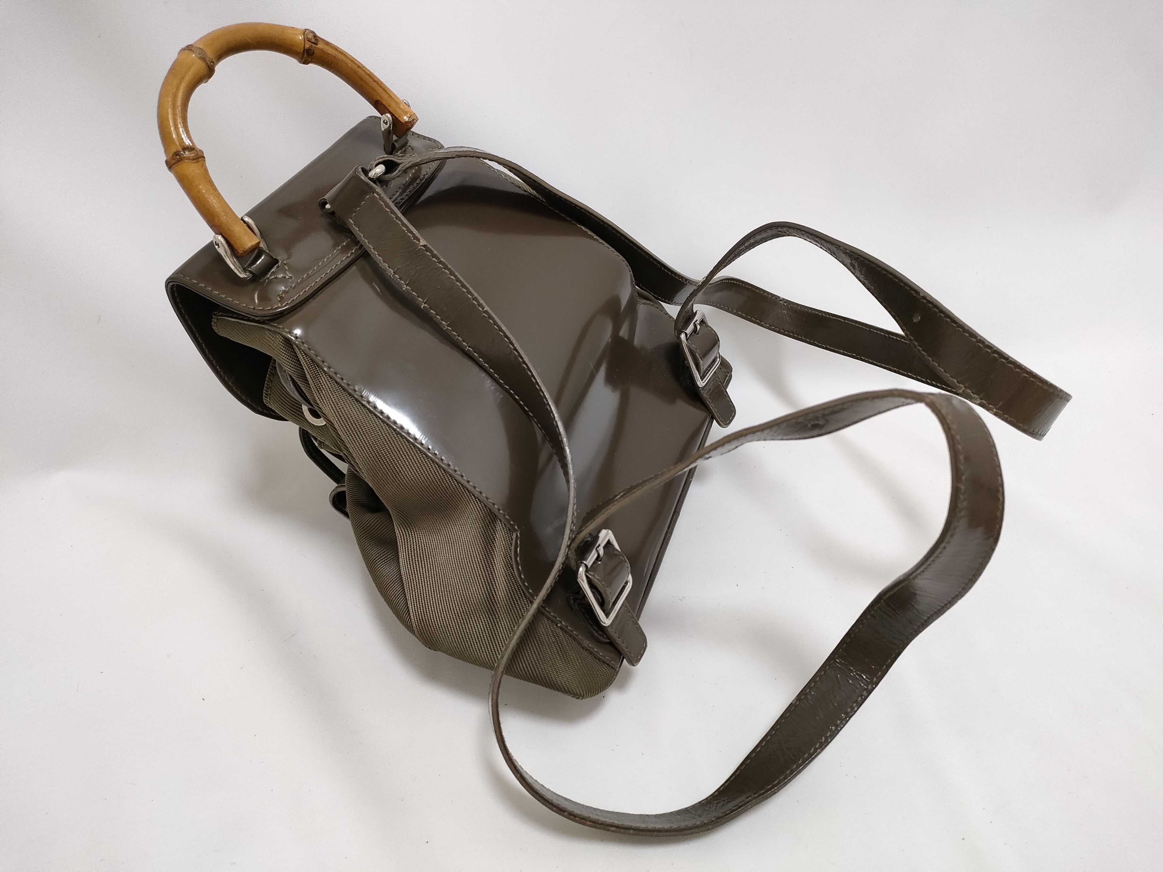 Bamboo Backpack (003 2058 0030 5) - Nylon and Leather, Brown. — view 3