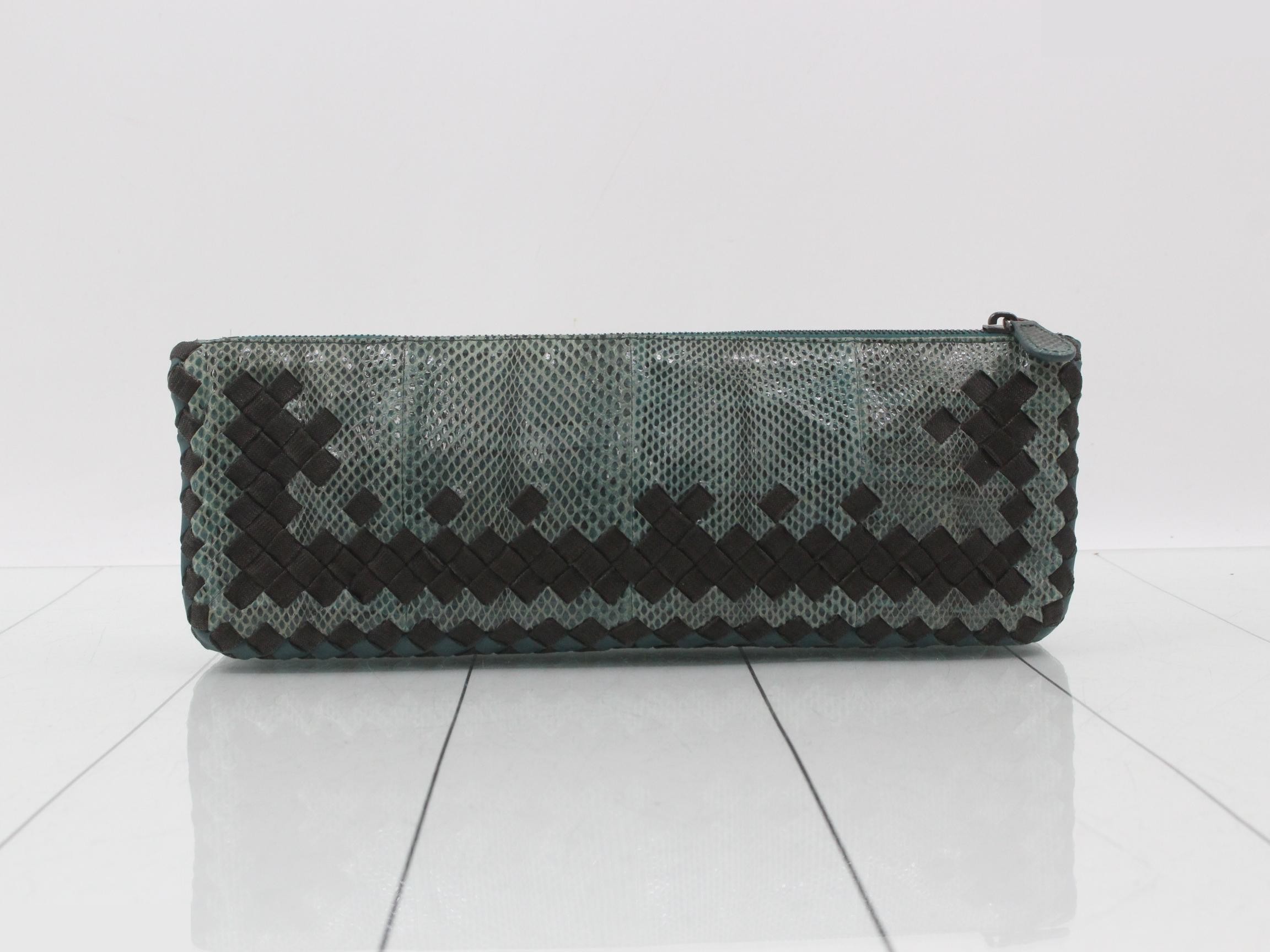 Intrecciato Python Clutch Bag — view 2