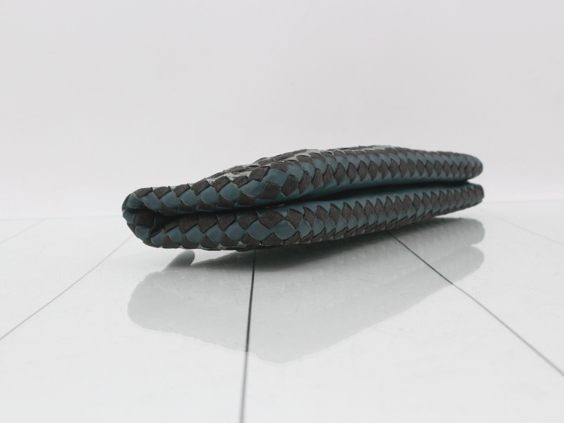 Intrecciato Python Clutch Bag — view 5