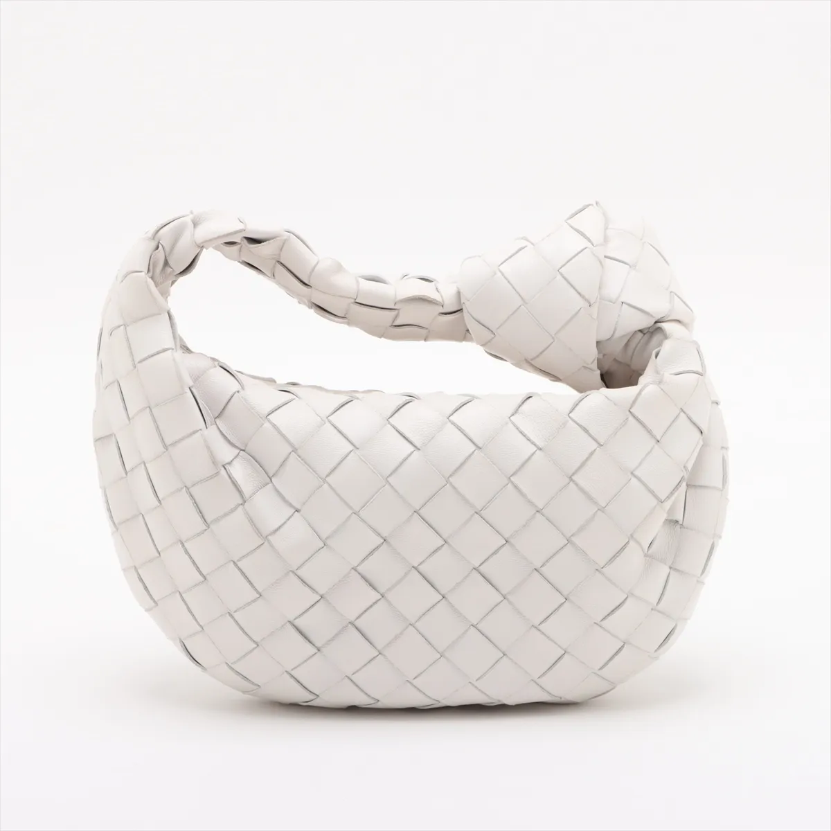Intrecciato Mini Jodie Leather Handbag White — view 2