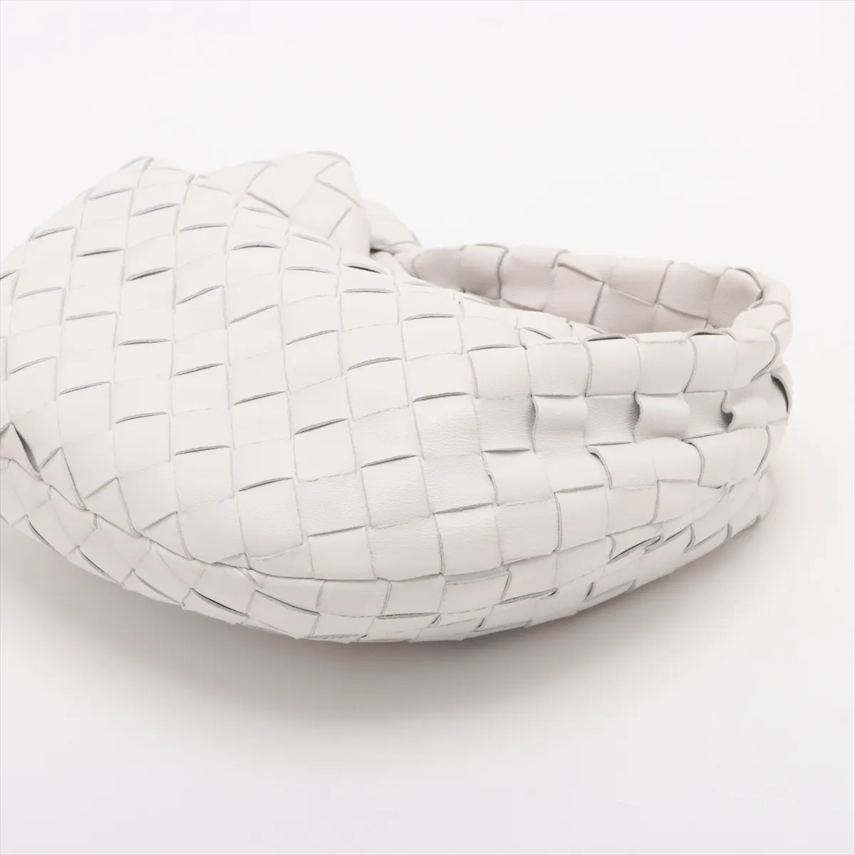 Intrecciato Mini Jodie Leather Handbag White — view 3