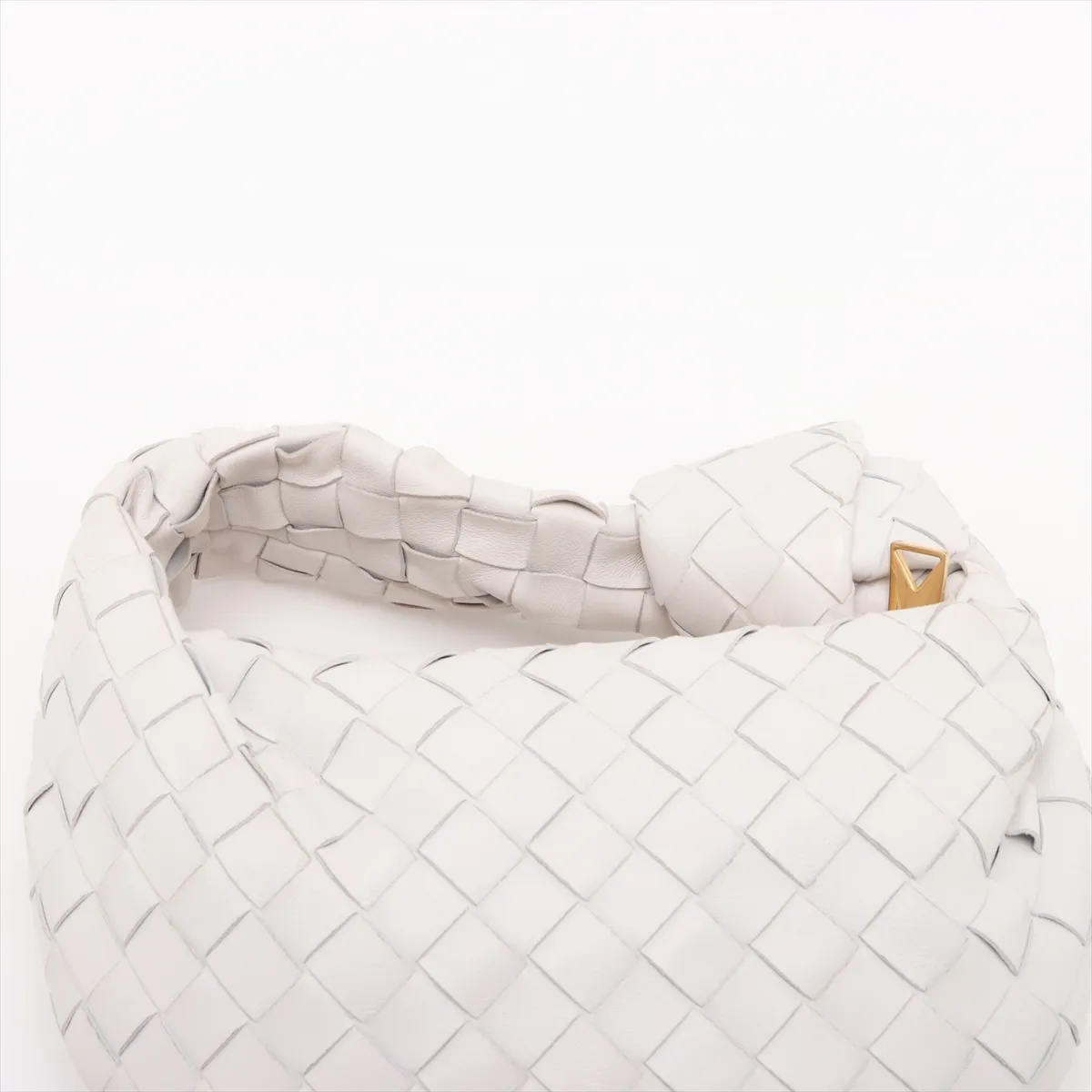 Intrecciato Mini Jodie Leather Handbag White — view 6