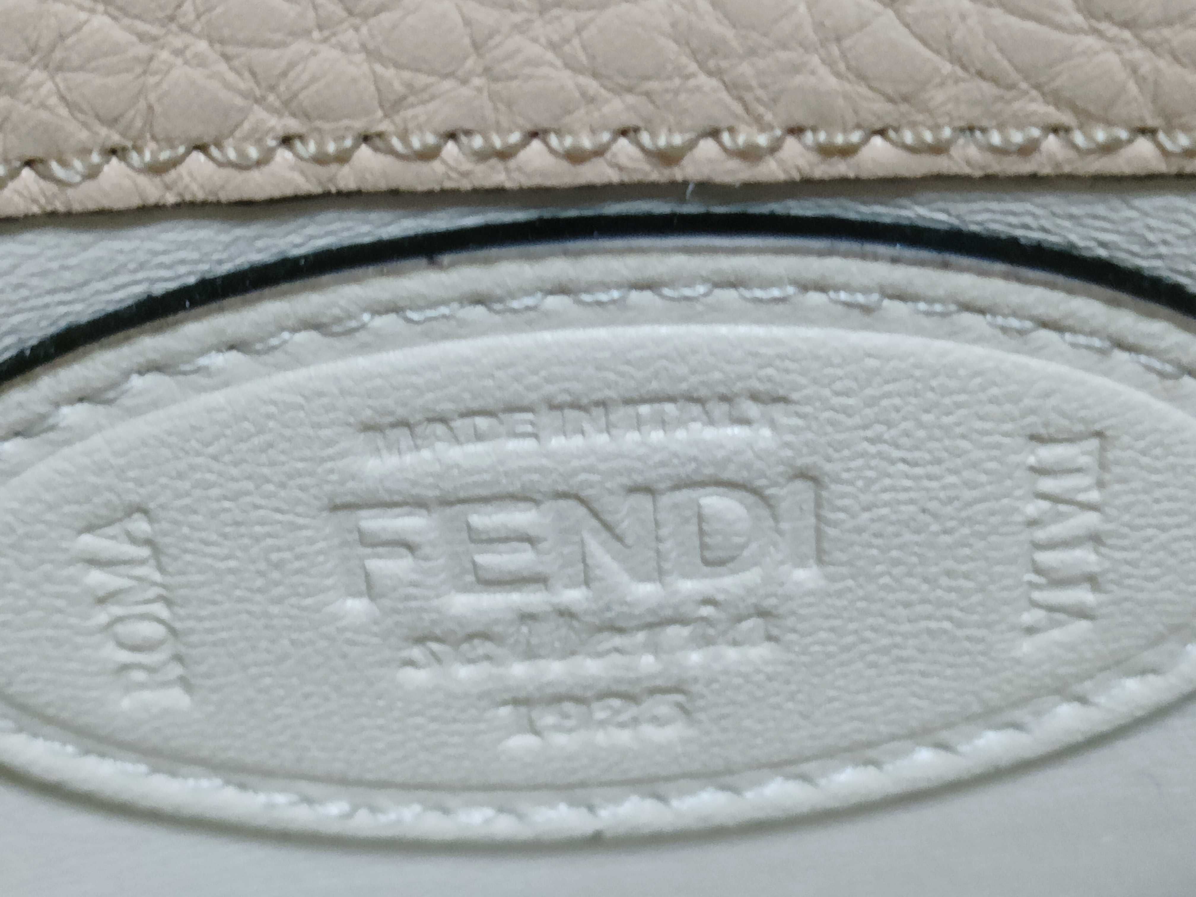 Mamma Fendi Selleria Mamma Bucket Leather 2-Way Shoulder Bag Pink Beige 8BR600 (Shoulder strap missing) — view 12