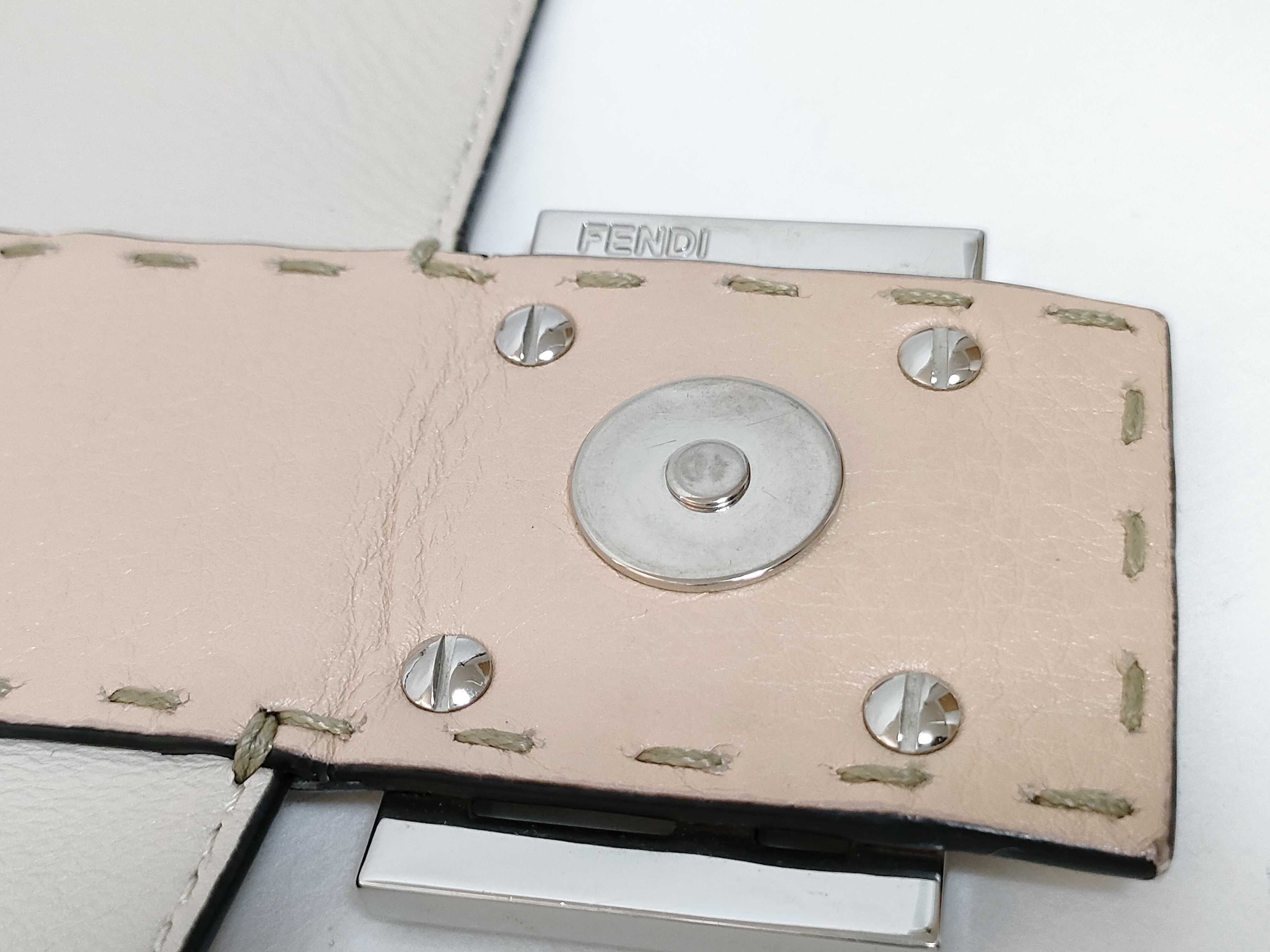 Mamma Fendi Selleria Mamma Bucket Leather 2-Way Shoulder Bag Pink Beige 8BR600 (Shoulder strap missing) — view 13