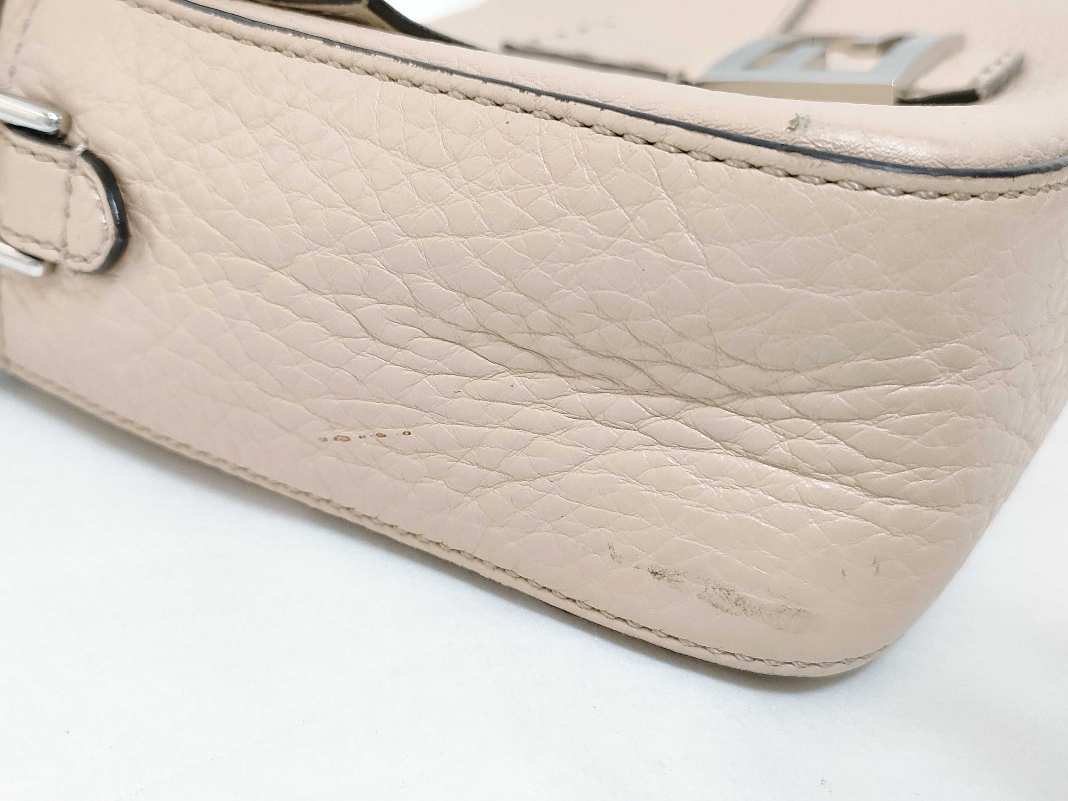 Mamma Fendi Selleria Mamma Bucket Leather 2-Way Shoulder Bag Pink Beige 8BR600 (Shoulder strap missing) — view 15