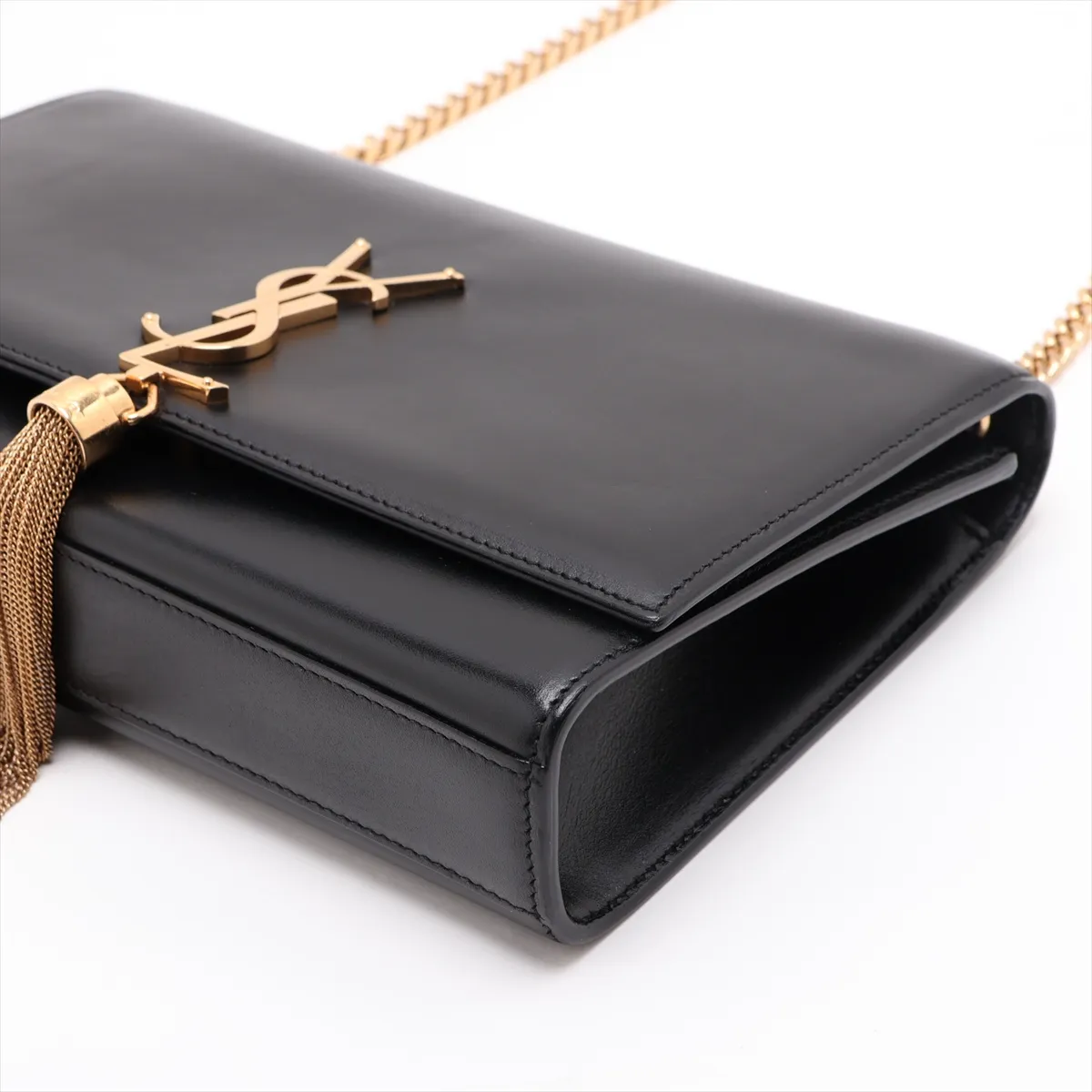 Kate Leather Chain Shoulder Bag, Black, 326078 — view 3