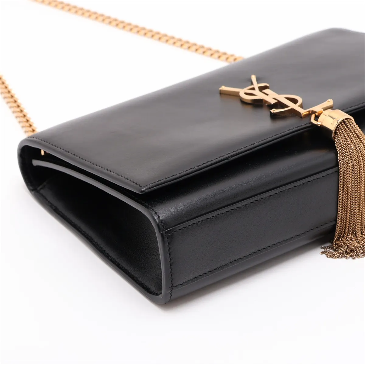 Kate Leather Chain Shoulder Bag, Black, 326078 — view 4