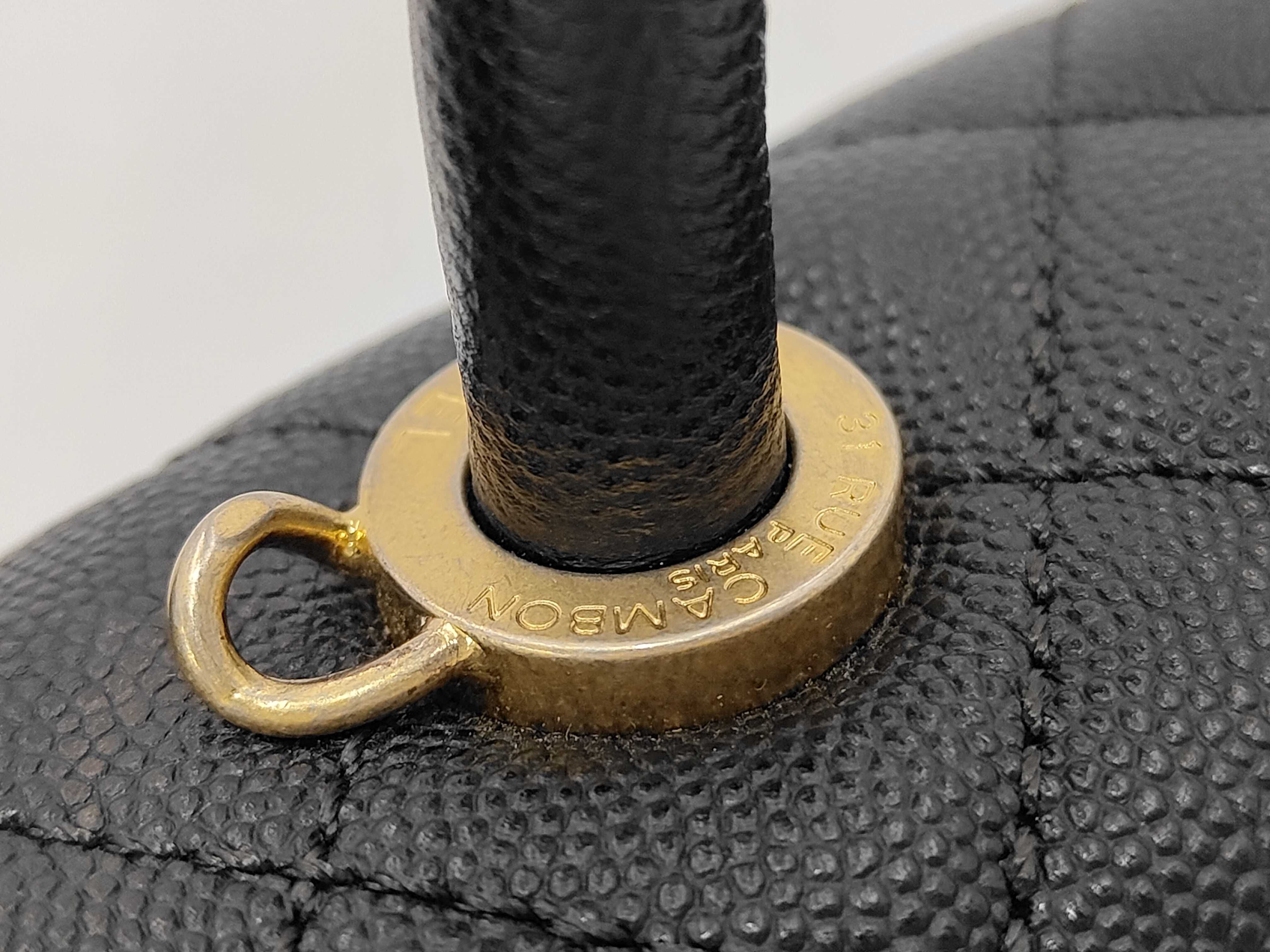 Matelassé Caviar Skin Top Handle Handbag (Serial Number 25) — view 6