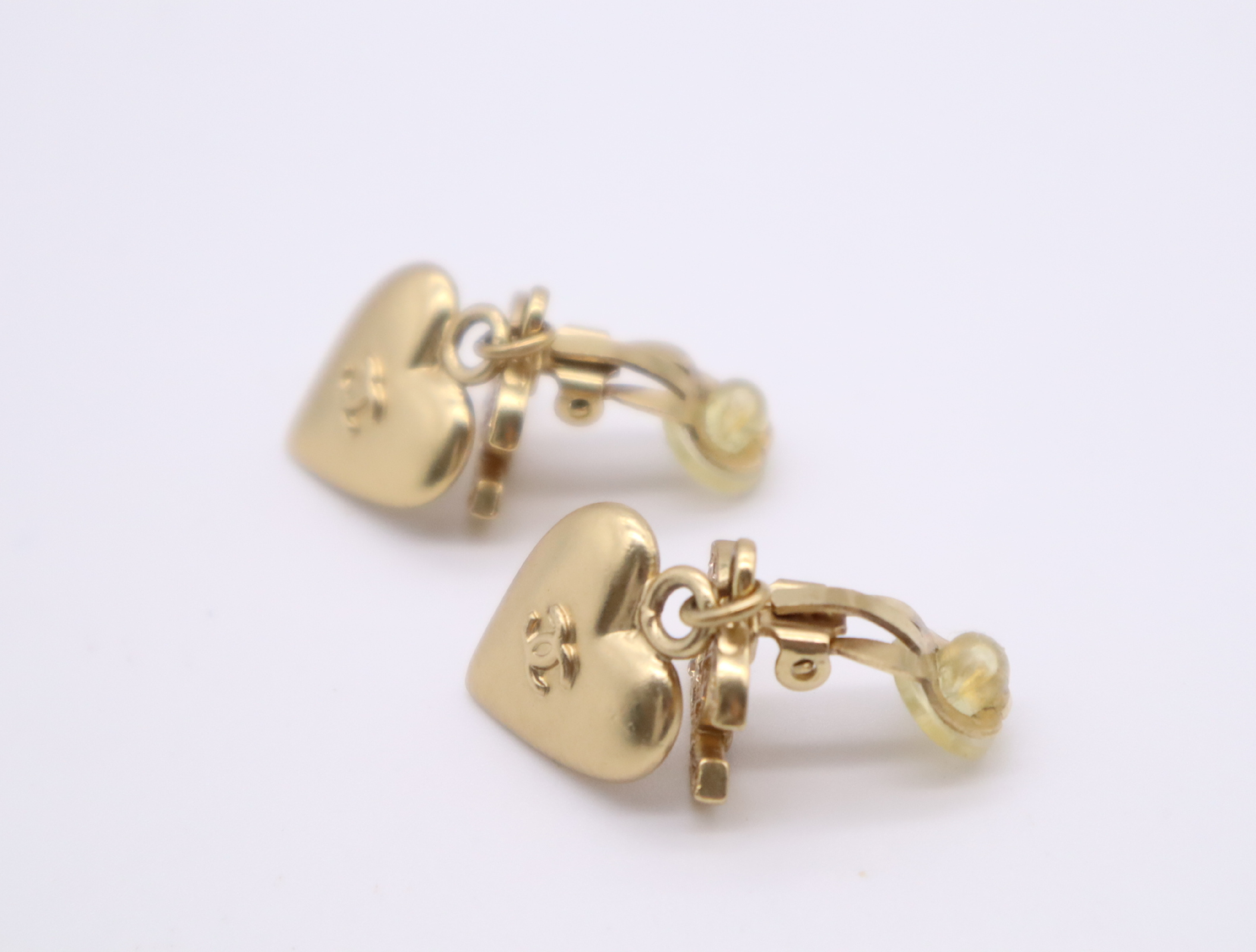 GP Coco Mark Rhinestone Heart Earrings 02P Earrings — view 3