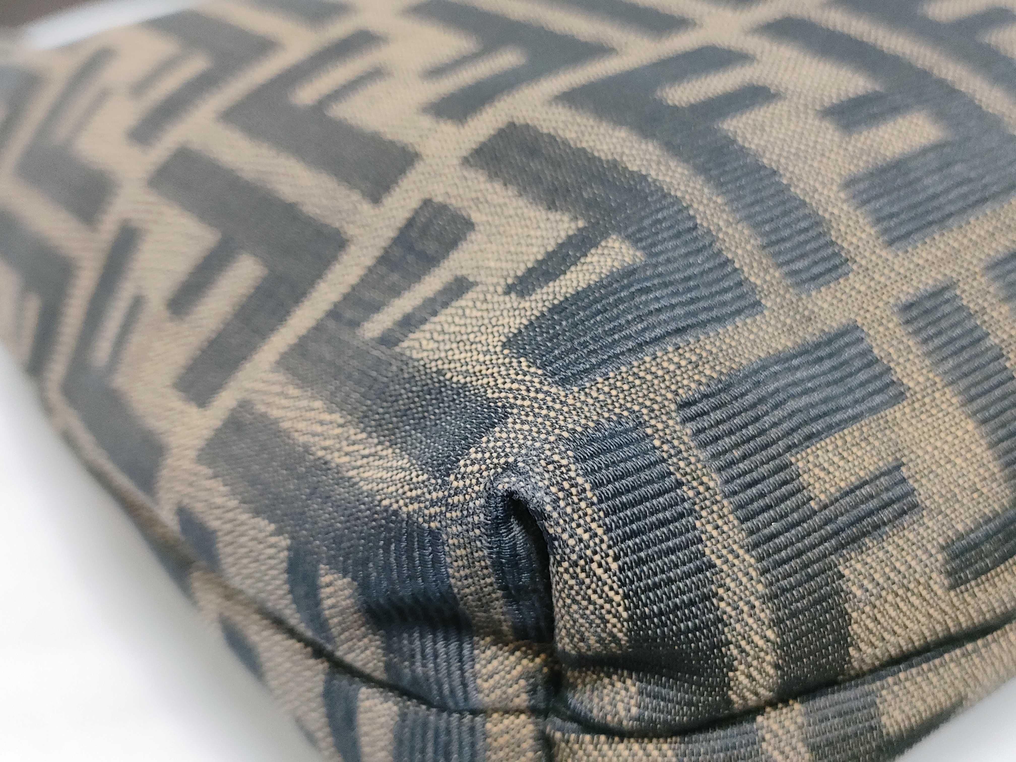 Zucca pattern one-shoulder bag, Zucca canvas and leather, khaki, black, brown shoulder bag — view 7