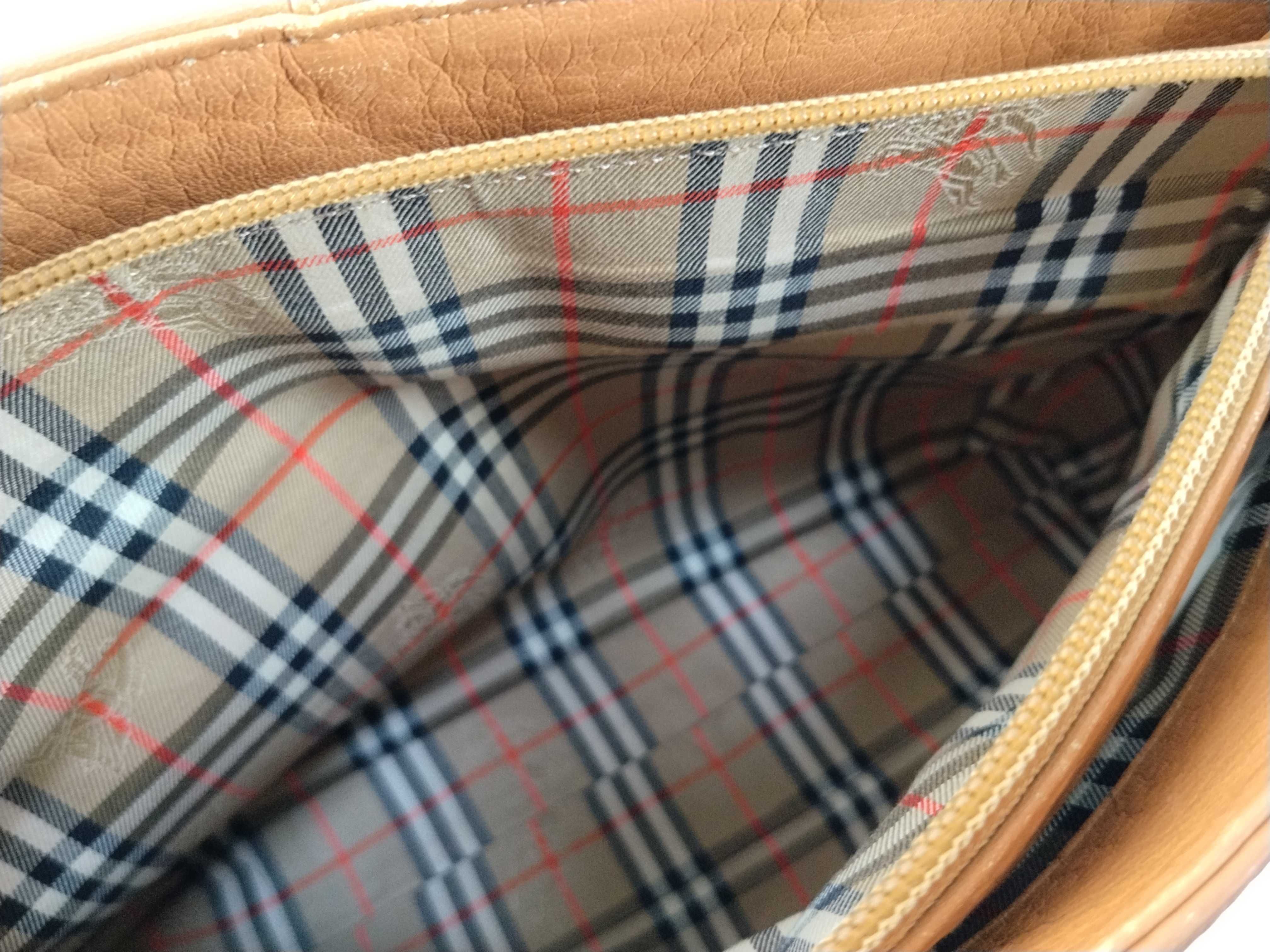 bag, Burberry Nova Check pattern, calf leather tote handbag, camel-colored, gold hardware tote bag — view 11