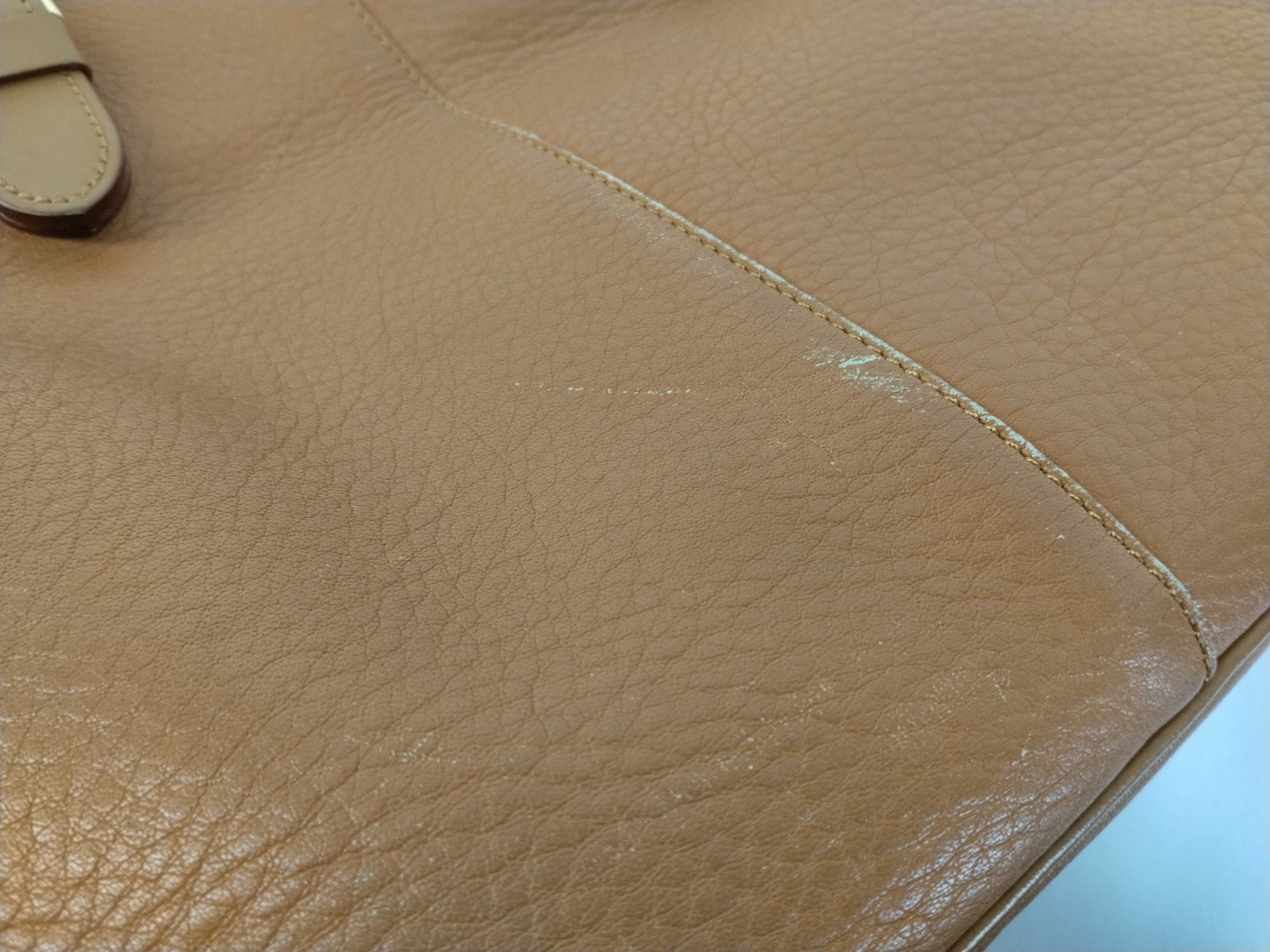 bag, Burberry Nova Check pattern, calf leather tote handbag, camel-colored, gold hardware tote bag — view 8