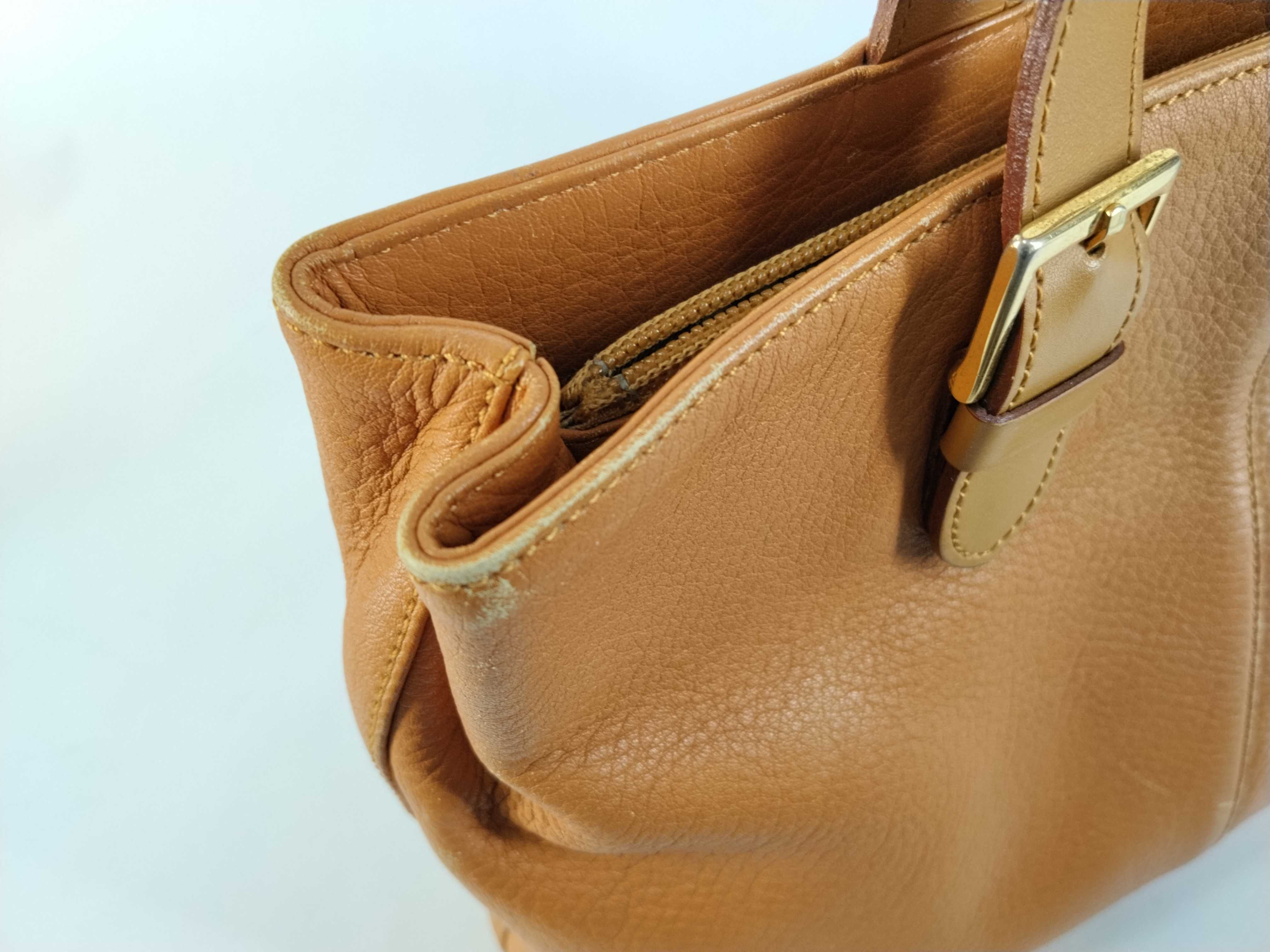 bag, Burberry Nova Check pattern, calf leather tote handbag, camel-colored, gold hardware tote bag — view 10